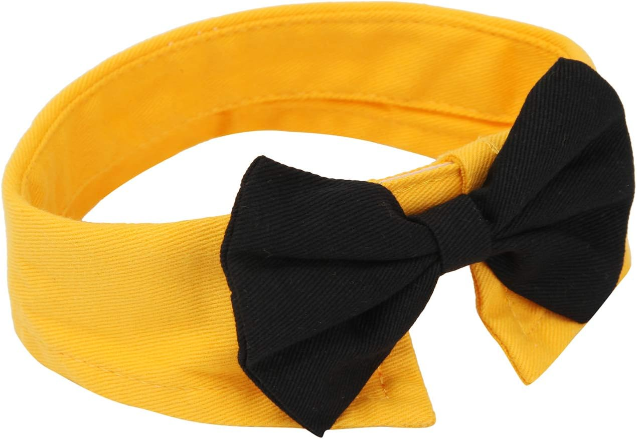 ZTON Handcrafted Adjustable Formal Pet Bowtie Collar Neck Tie for Dogs & Cats (S, Black 1) image number 3
