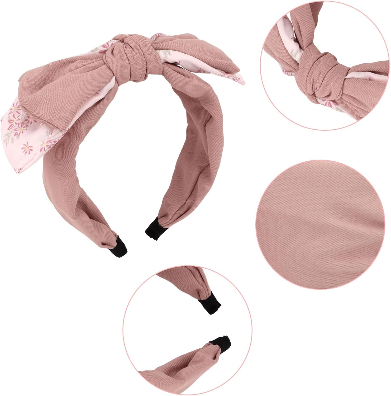 Bumlofa Set of 3 Double Layer Fabric Bow Headbands, Women'S Set, Elegant Headband Wide for Parties & Everyday Looks, Matching Hair Accessories image number 6