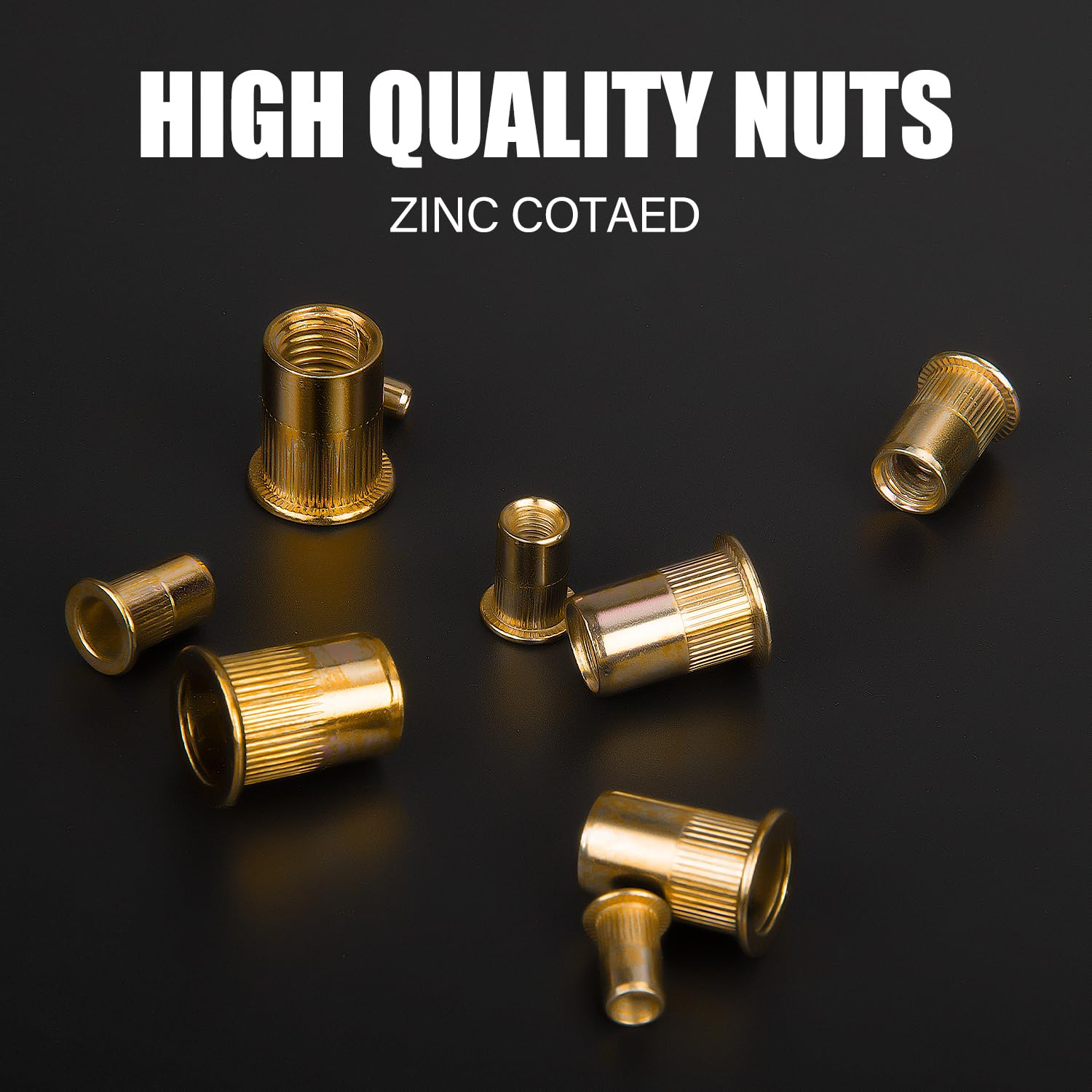 TOPEX Rivet Bolt Steel Rivets Tool Zinc Plated Steel Flange Blind Nutserts Flat Zinc M3 M4 M5 M6 M8 M10 M12 Wuth Storage Case for Belts Wallets Collars Leather DIY Craft Supplies image number 6