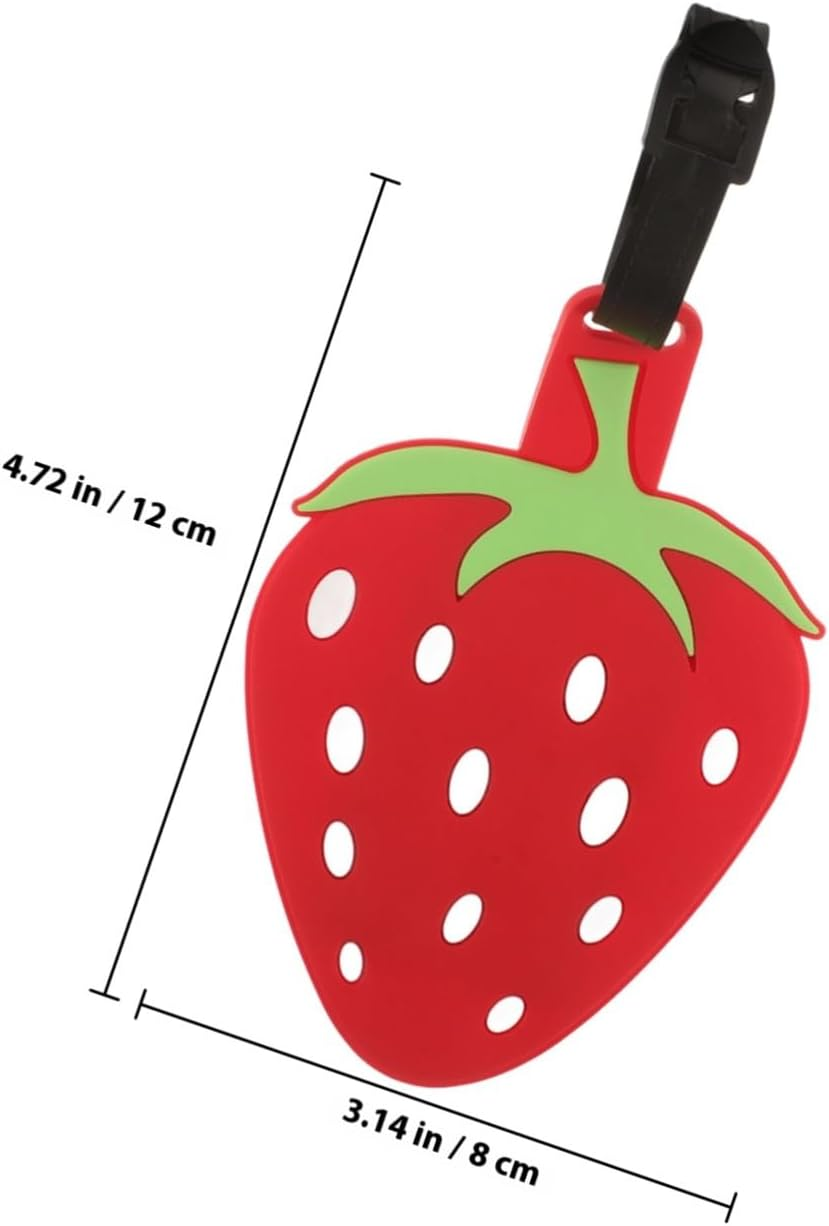 MOBUTOFU Cute Strawberry Luggage Tag for Travel Suitcases Lightweight Cartoon Handbag Label Reusable Baggage Identifier for Checked Bags image number 6
