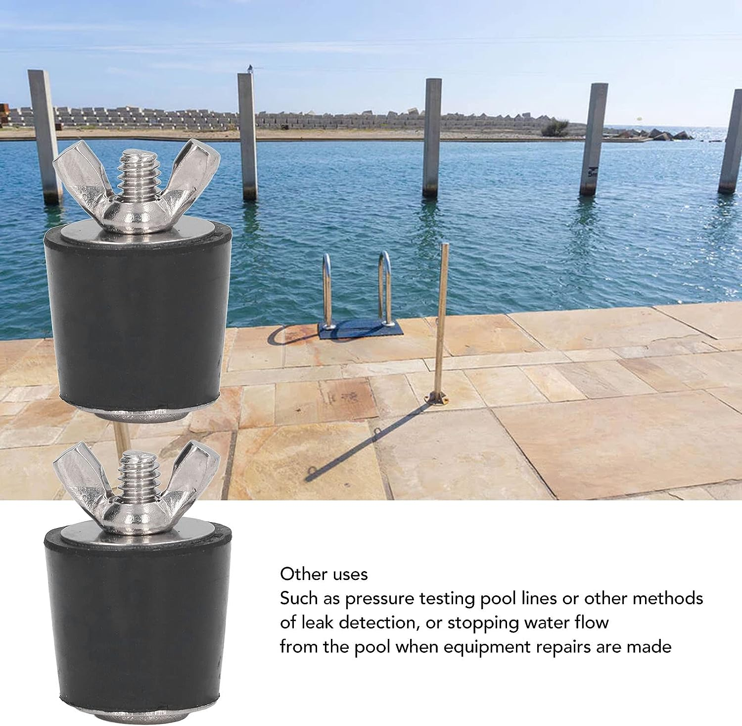 Jiawu Swimming Pool Rubber Plugs Winterizing Ensure Airtight Seal, Expansion Plugs for Preventing Water Enter Pipes during Winter 2Pcs for Pool Maintenance 25Mm image number 2