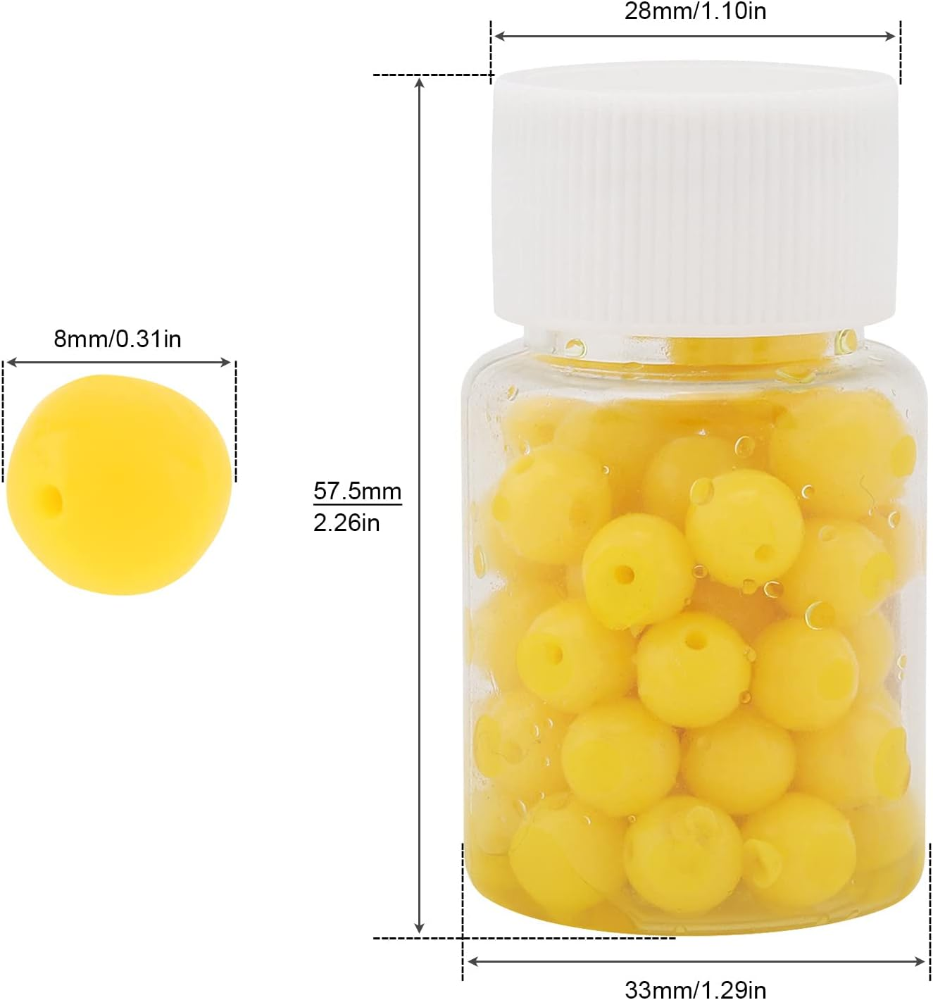 Origlam 60Pcs 8Mm Fake Corn Soft Baits Simulation Carp Fishing Lures Floating Baits, Corn Carp Trout Fishing Tackle Fake Imitation Bait with Nice Scent