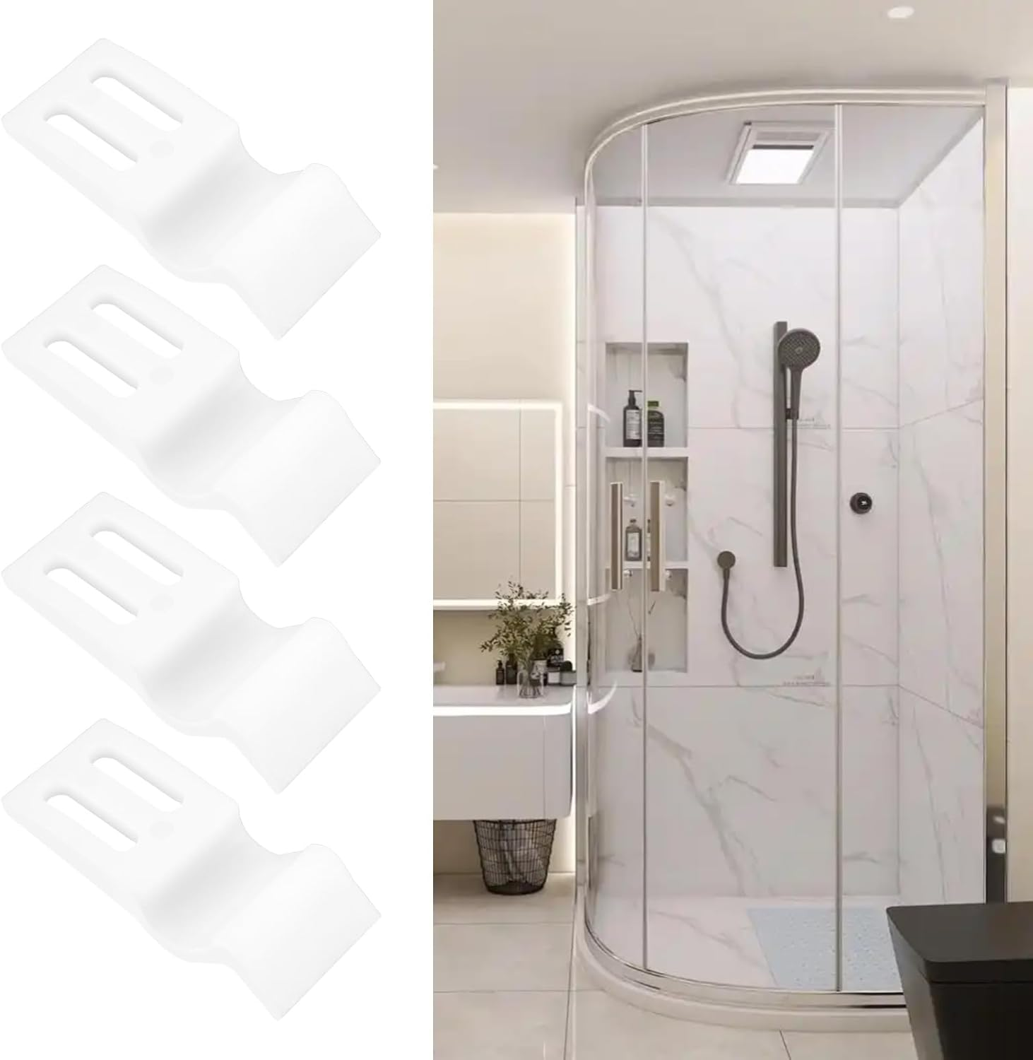 Emagtech 10Pcs Bath Panel Clips Acrylic Bath Board Clip Accessories for Modern Bathroom Accessories Installation 22X50X58Mm White image number 3