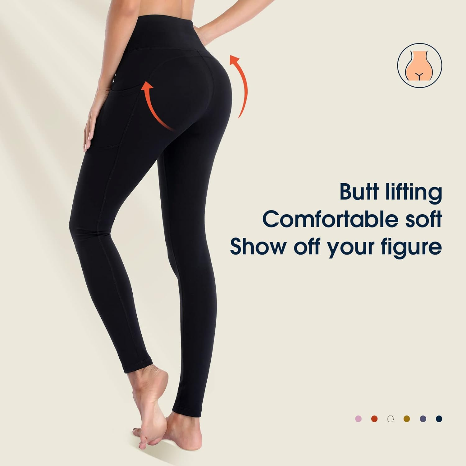 Leggings for Womens High Waist Sport Running Leggings with Pockets Tummy Control Stretchy Workout Yoga Pants DS166
