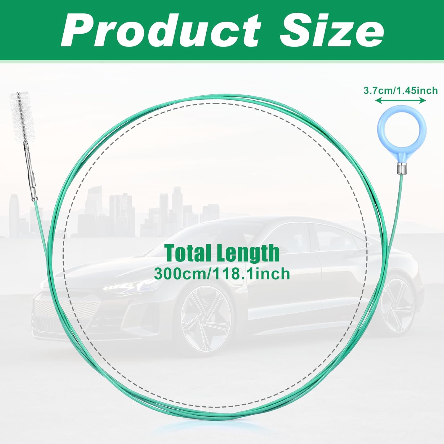 Draupnir Car Sunroof Cleaning Brush, 300 Cm Long Sunroof Drain Brush Flexible Drain Brush Tool Pipe Cleaner with 2 Pieces 20 Cm Cleaning Brush for Car Sunroof Wiper Drain Hole image number 6