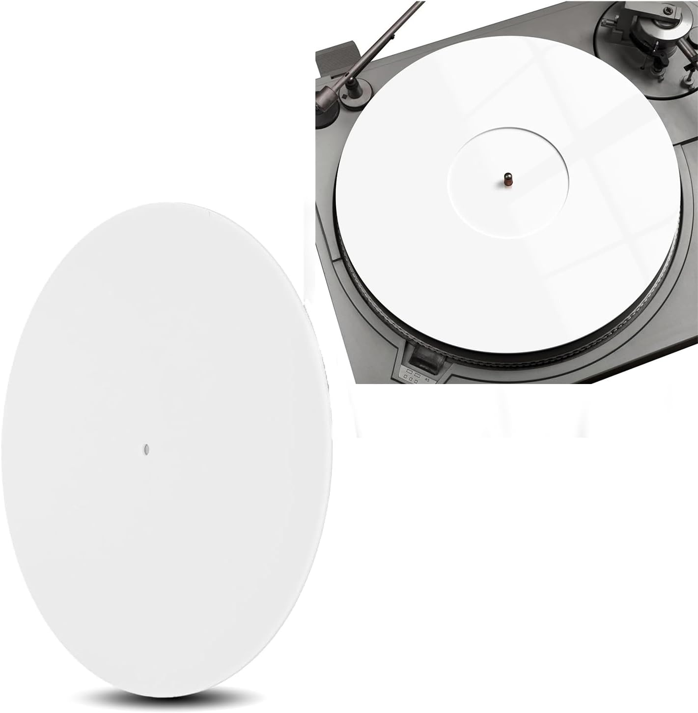 Acrylic Turntable Mat for Turntables, 12 Inch Record Player Platter Slipmat, Reduce Static Dust Noise, 11.81 X 11.81 Large Size LP Record Platter Mat for Turntable Damped image number 1