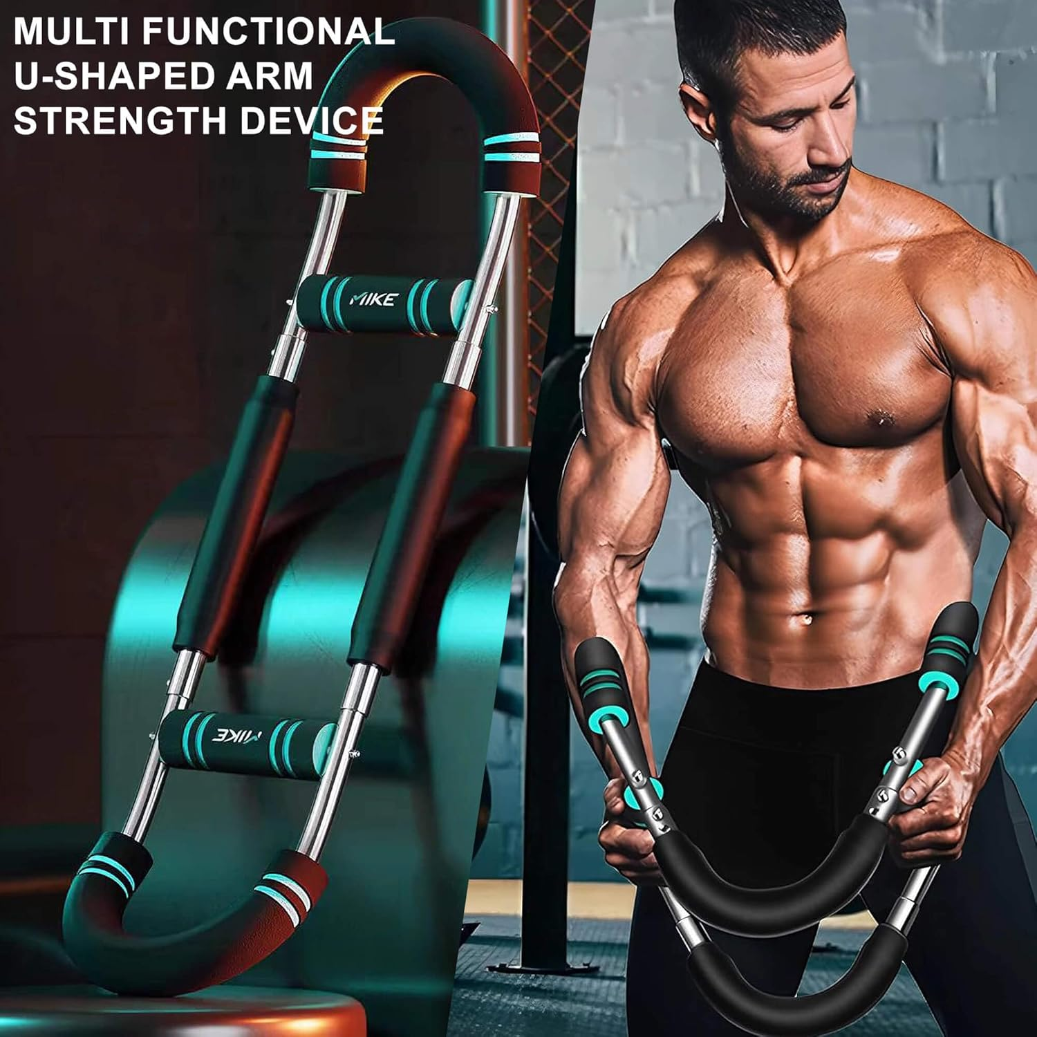 Kicttule Power Twister Arm Trainer for Men, Portable 40-100Lb Adjustable Chest Workout Equipment, Arm Strength Exerciser Power Bar, Chest Clip Muscle image number 1