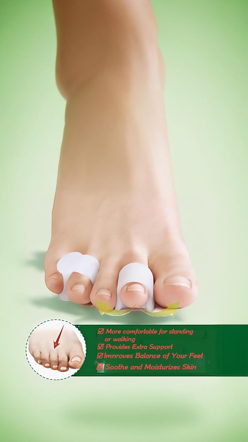 Honwor Gel Toe Separator Pack - Prevent Rubbing & Relieve Pressure - Little Toe Spacers (8 Pcs)