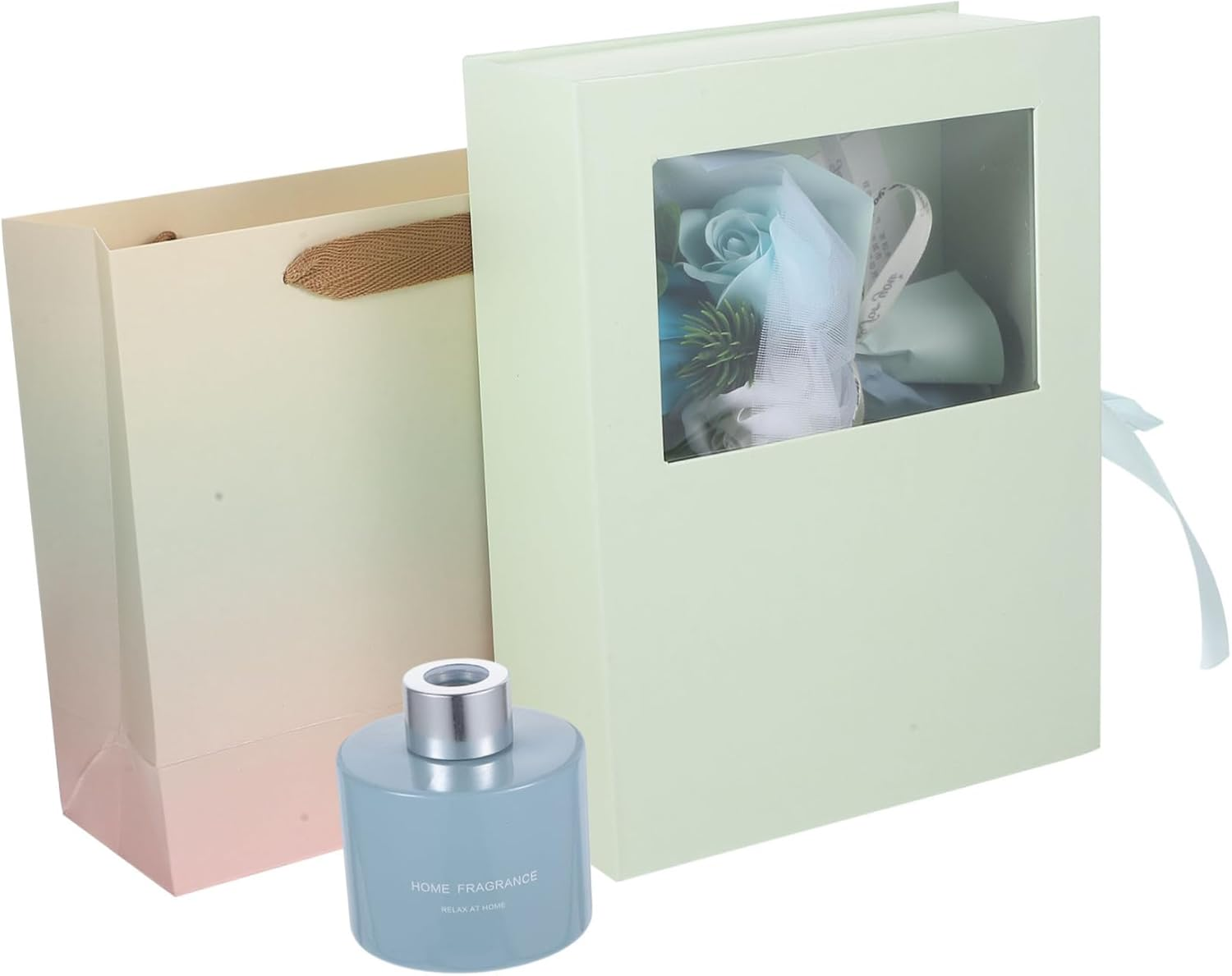 Healvian 1Set Artificial Soap Flower Box for Women Romantic Soap Bouquet Aromatherapy Present Set Box of Hearts for Engagement Couples