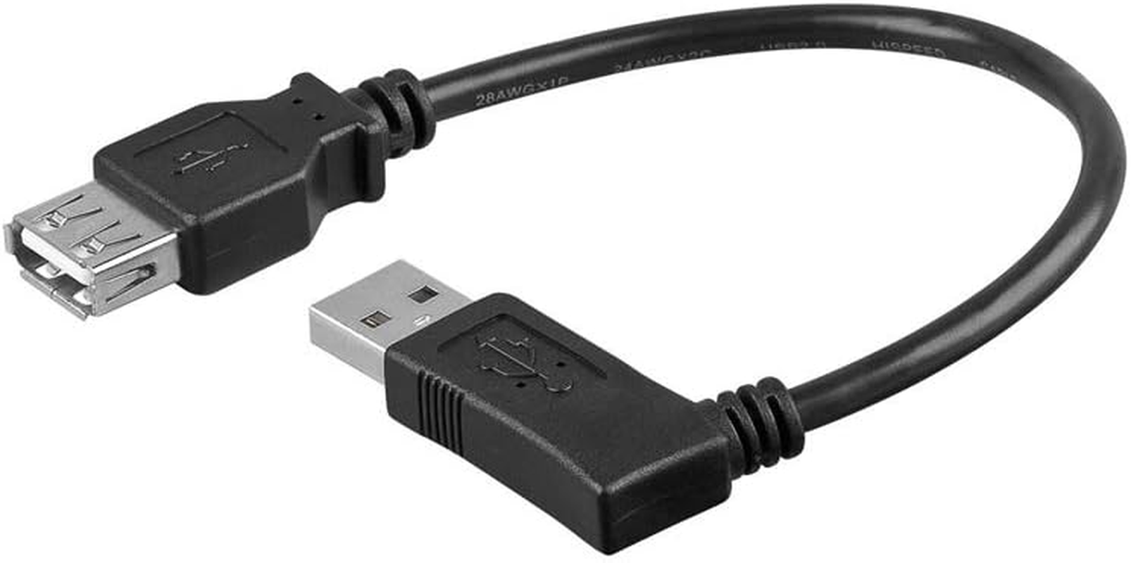 Goobay 15Cm USB 2.0 Extension Cable | 90-Degree Right-Turn Adapter (USB-A Male to Female) | High-Speed 480Mbit/S Cord for Tight Spaces on Laptops & Pcs | Black, 95701 image number 2