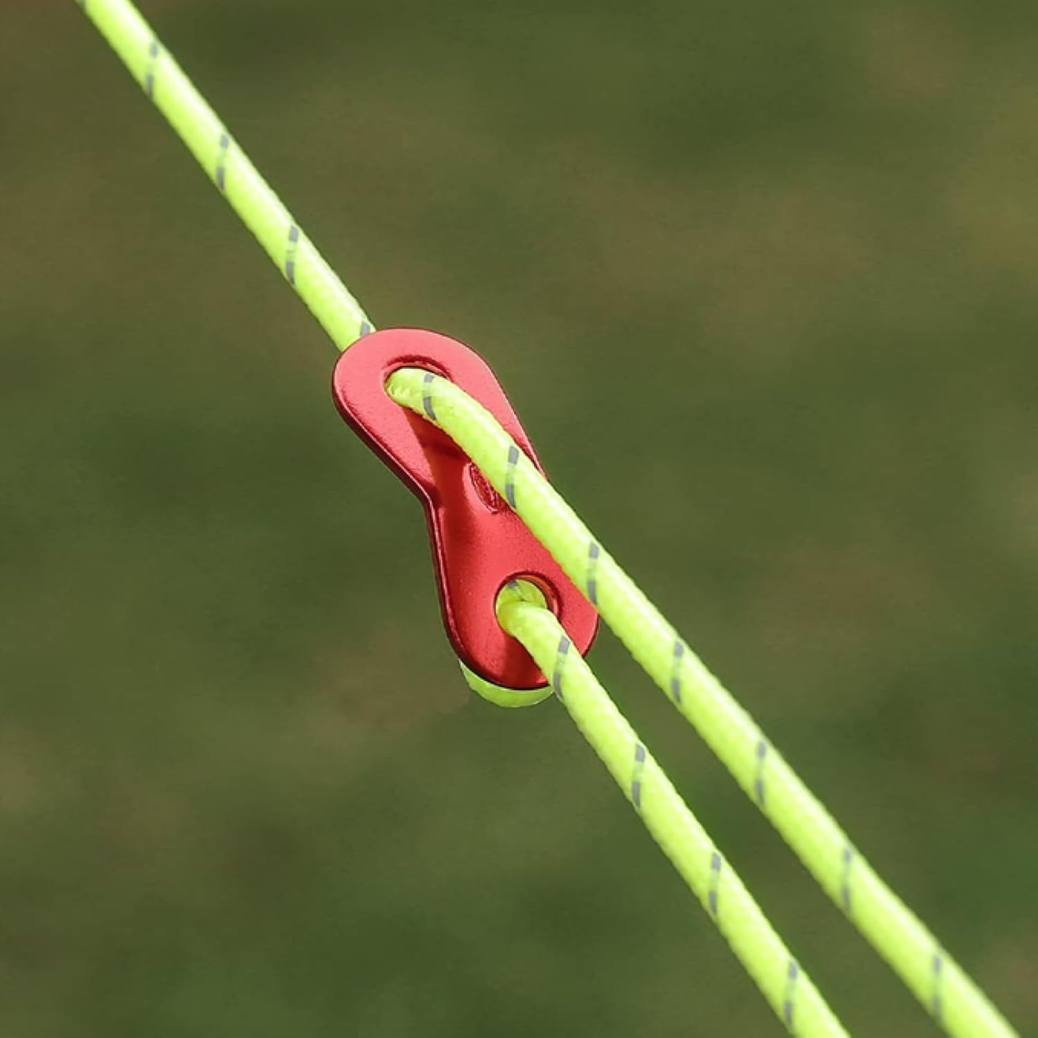 TRIWONDER Reflective Nylon Cord with Rope Adjusters, Tent Guyline Paracord Camping Rope for Tent, Tarp, Outdoor Packaging, Green - 6 Pack image number 4