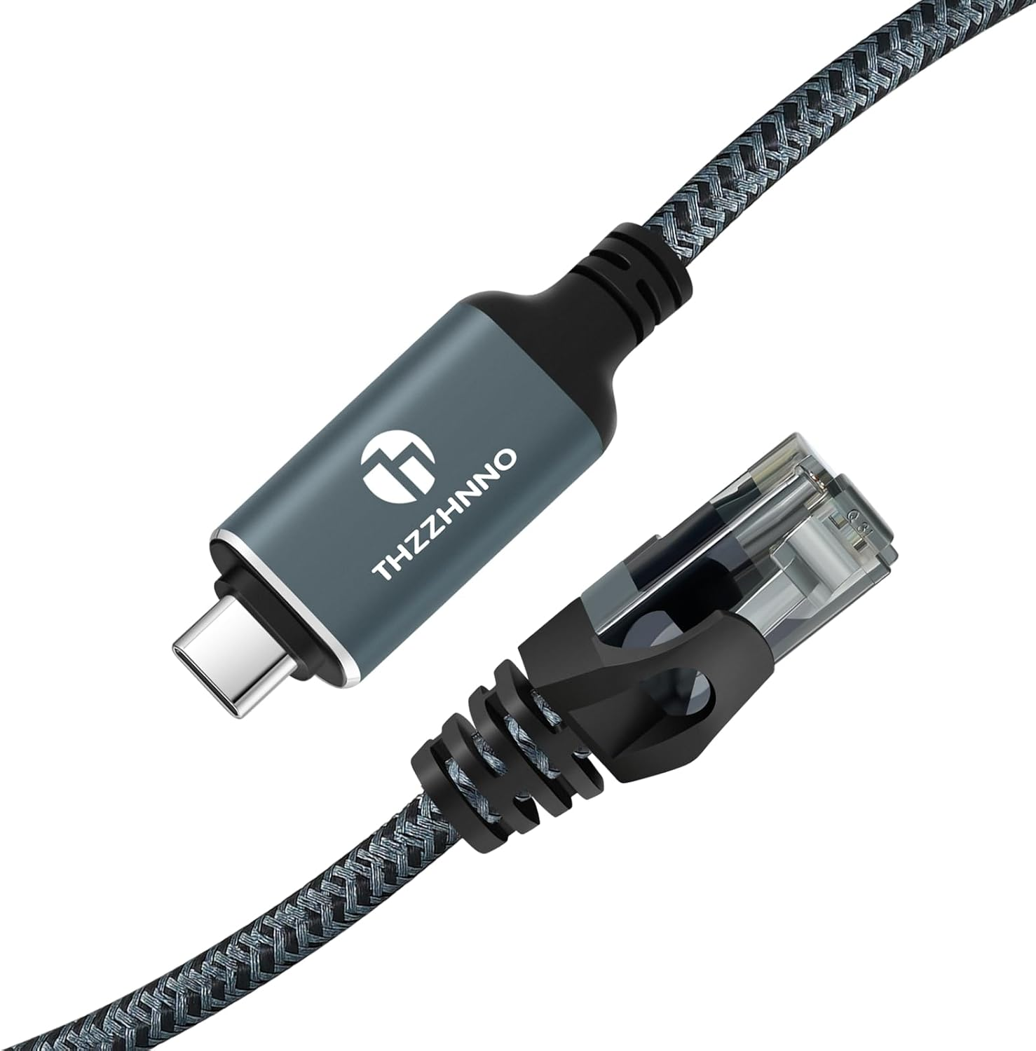 Thzzhnno USB C to Ethernet Cable 10FT, Type C to RJ45 Gigabit LAN Network 1Gbps Adapter Cord,Directly Connected,Thunderbolt 3/4 Compatible for Macbook Pro/Air, Ipad Pro, Iphone 15 Series,Galaxy S24 image number 4