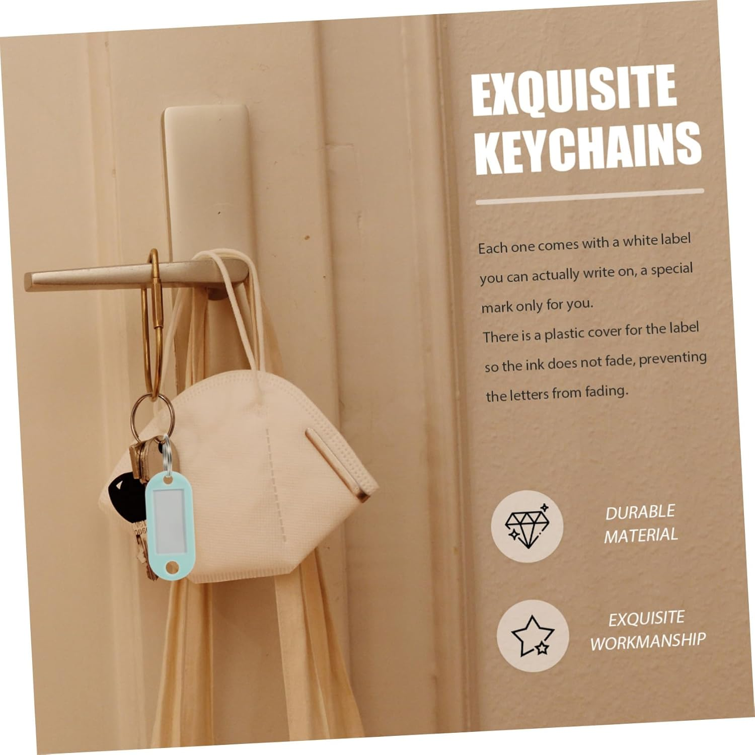 LIGIGWASH Key Classification Tags with Split Ring Key Chain Tags for Luggage Travel Organization image number 6