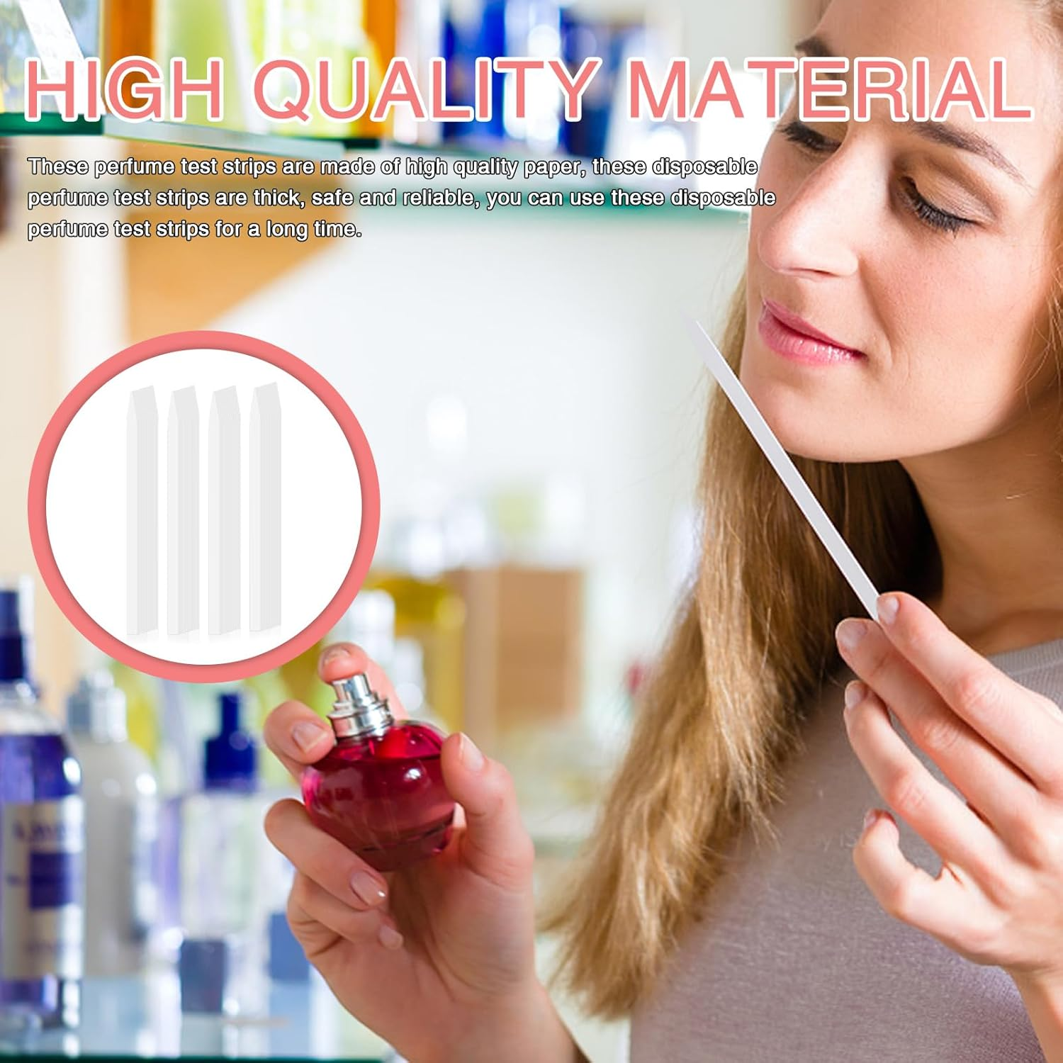 400 Pcs Perfume Fragrance Test Strips, White Perfume Paper Strips Perfume Tester Perfume Sampler Perfume Making Supplies Scent Strips Perfume Fragrances Scents Testing (400) image number 3