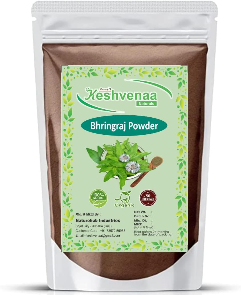 Keshvenna Naturals 100% Pure and Organic Bhringraj Powder | Eclipta Alba for Hair Care (100 Gm) image number 2