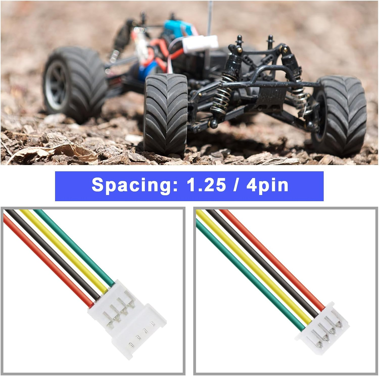 20 Pairs JST Connector Cable 4 Pin Micro JST 1.25Mm Pitch Male Female Plug Adapter Lead Extension Cable with 10Cm Wire for Mini RC Helicopter LED Strips image number 1