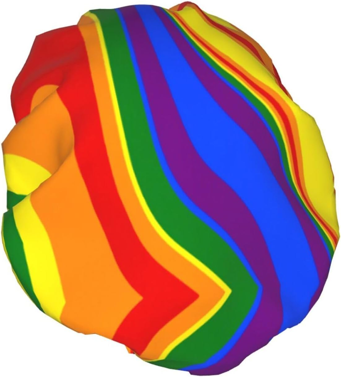 Lgbtq Pride Mouth Rainbow Gay Shower Cap for Women Adjustable Double Waterproof Layers Bathing Bath Cap Hair Protection Reusable Ladies Spa Salon Shower Hat image number 4