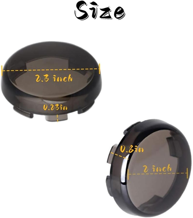 4Pcs 2Inch Smoke Bullet Turn Signal Light Lens Cover,Anti-Scratch Lenses Fit for Harley Touring Street Glide Road Glide Road King Electra Glide Softail Dyna Sportster Iron883 1200 image number 1
