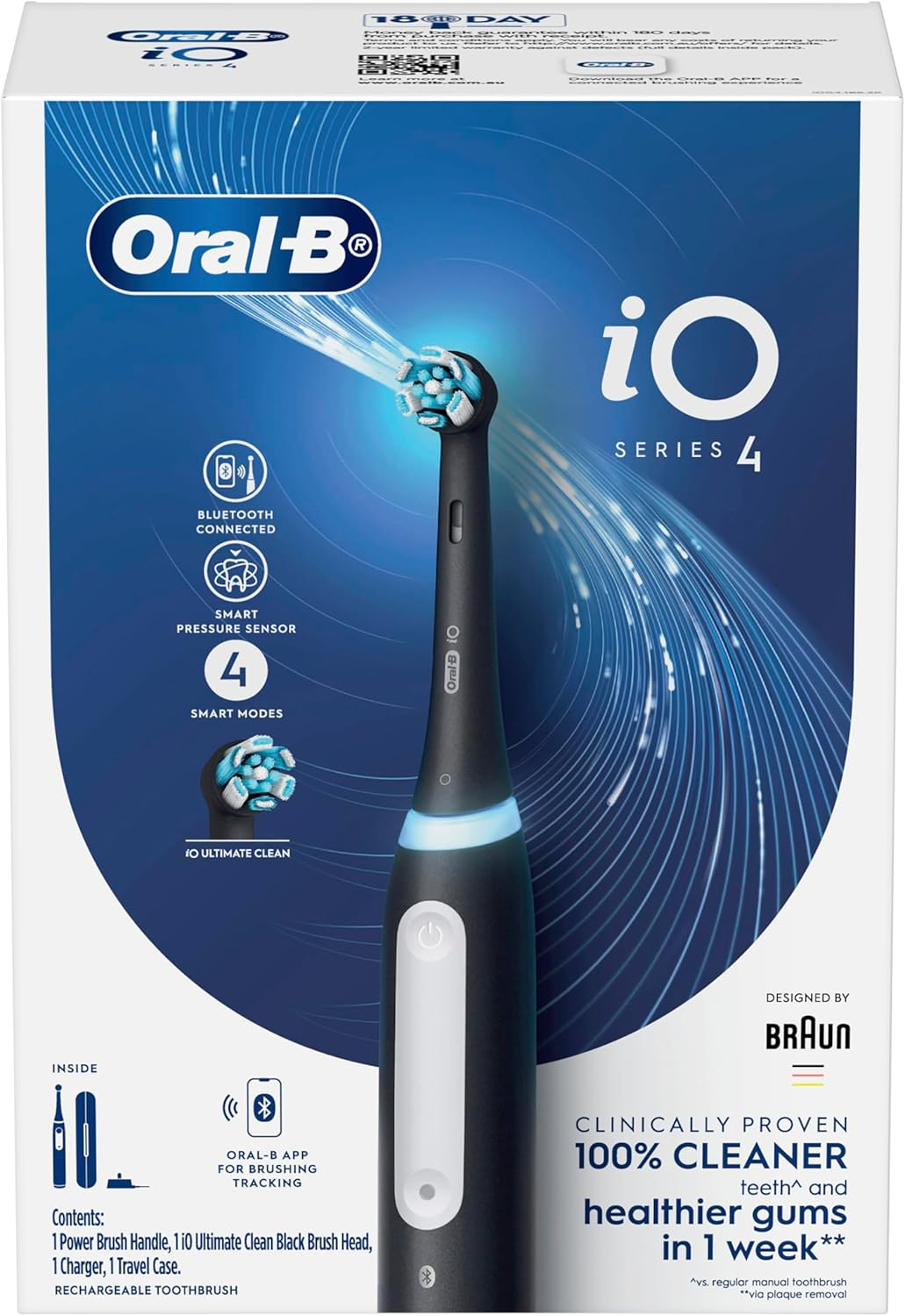 Oral-B Io Series 4 Electric Toothbrush with App Connectivity, Black image number 2