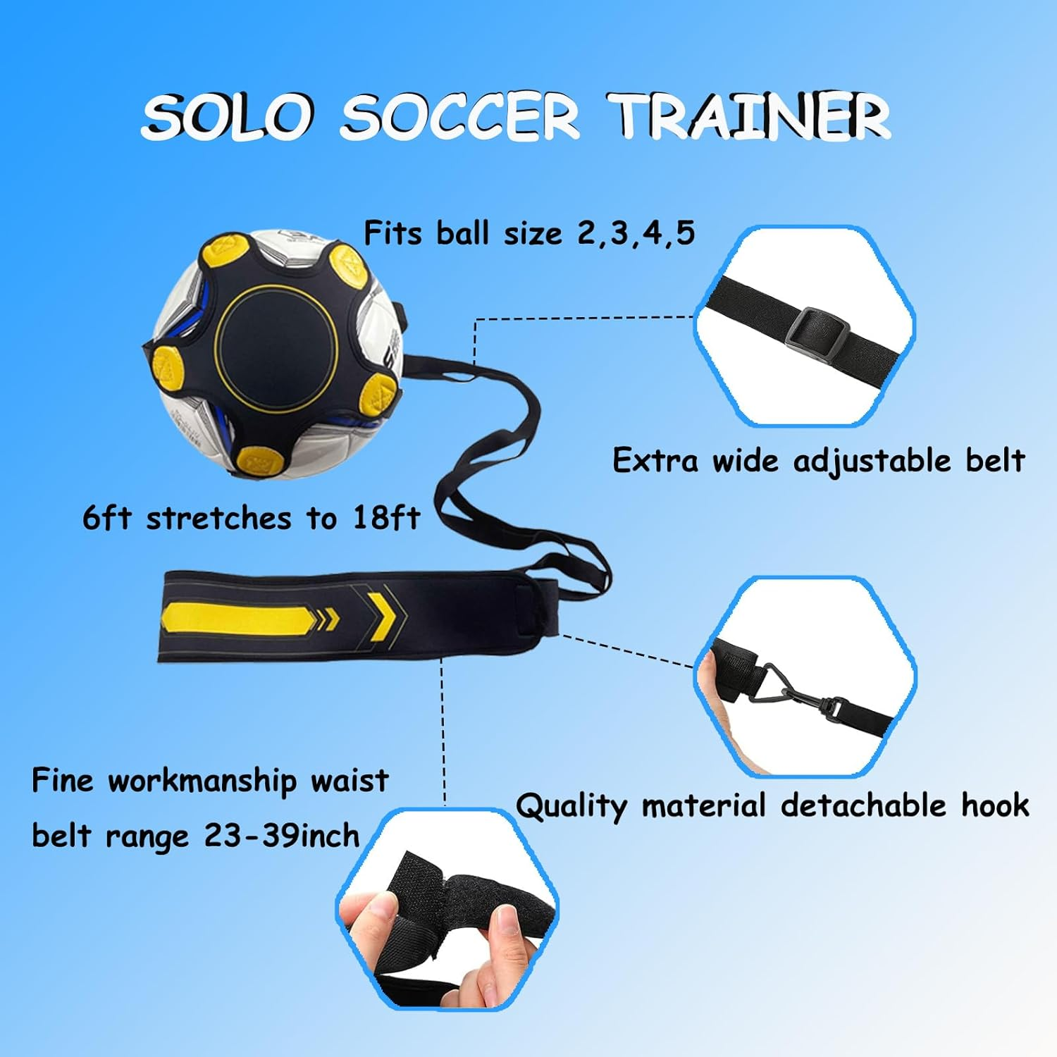 TGLITC Soccer Agility Training Equipment Set, Football Accessories Agility Ladder, Disc Cones, Kick Trainer - Speed Training Equipment Gifts for Boy image number 5