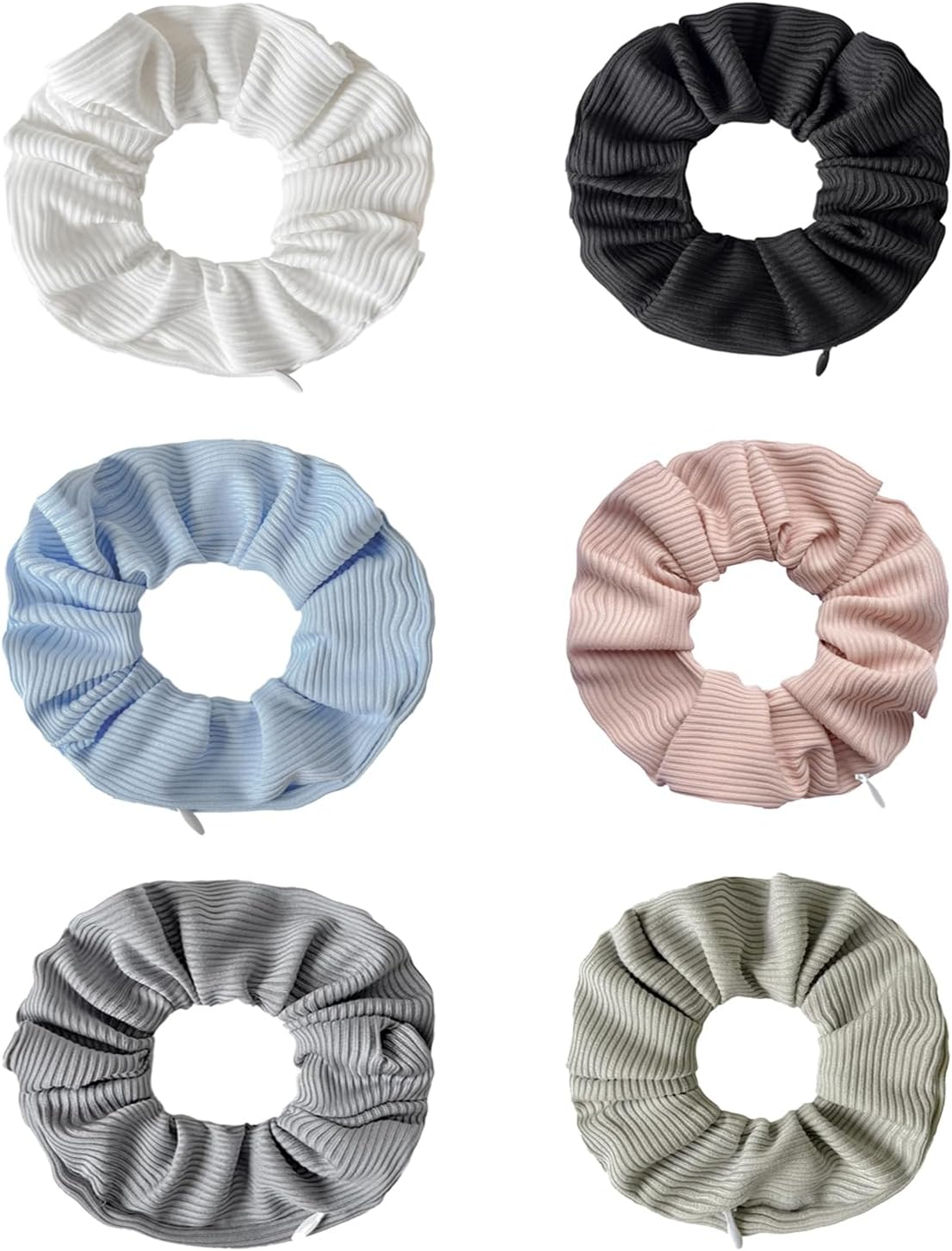 Gurxi Pack of 6 Hair Bobbles with Zip, Scrunchie Scrunchies, Women'S Hair Tie, Velvet Hair Friendly Hair Bobbles, Soft Elastic, Colourful Hair Accessories for Girls, Women, Ponytail image number 2