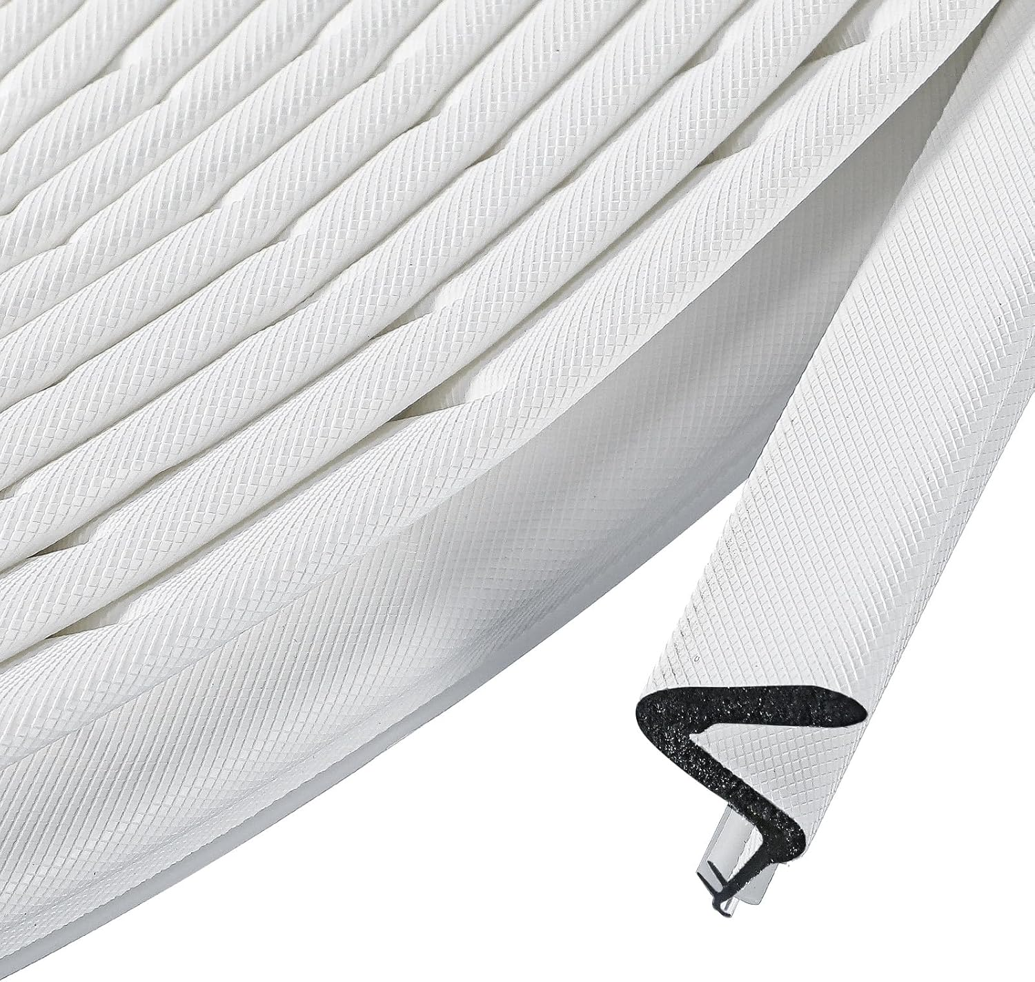 BBTO Door Weather Stripping Seal Winter Windows Kerf Soundproof Strip V-Shaped Q Foam Weather Stripping Door Frame for Card Slot Large Gap and Easy Installation(60 Feet,Black) image number 6