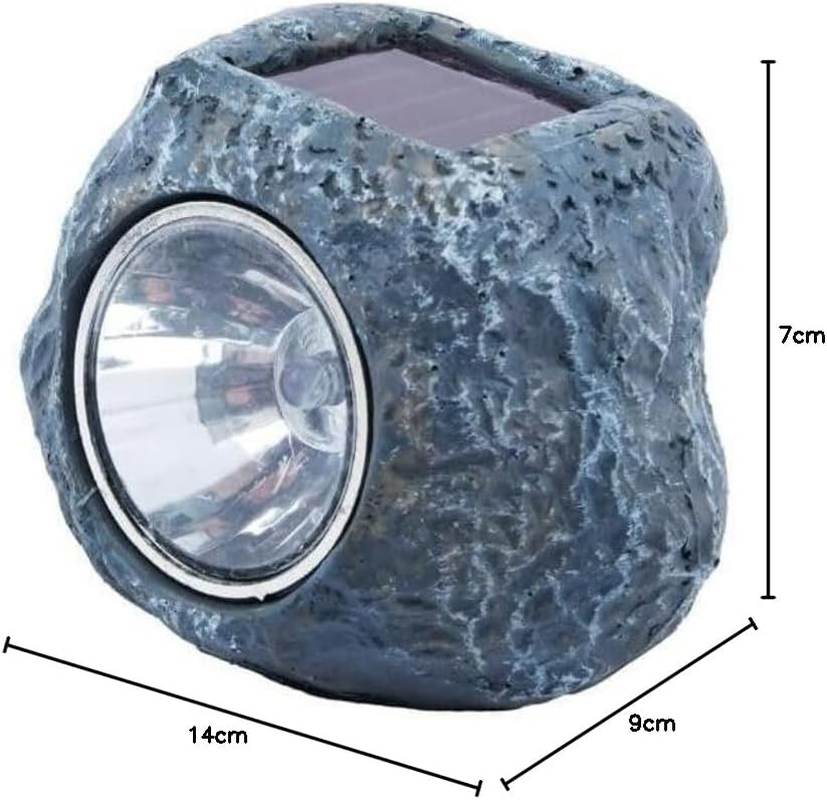 2PCE LED Solar Rock Spot Lights Weatherproof Cool White 56 X 75Mm
