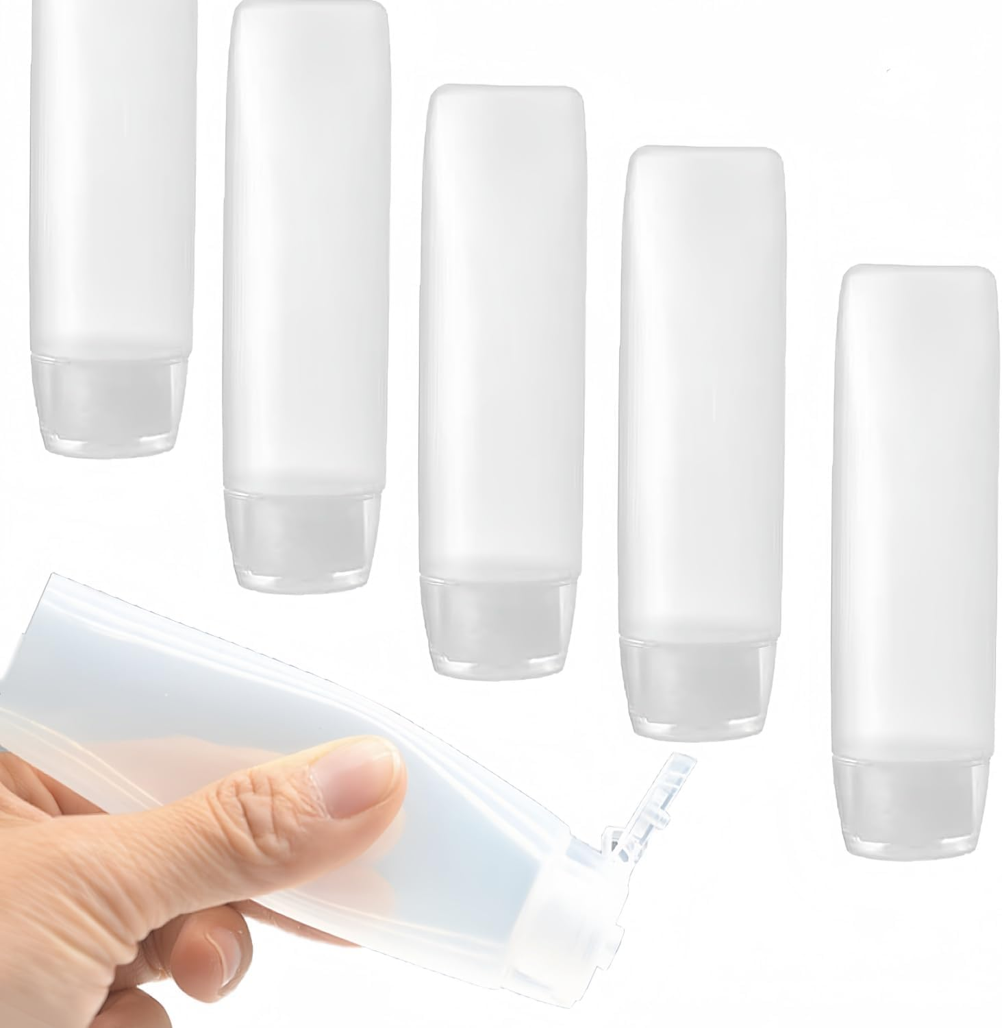 Hennigers Travel Size Bottles 1Oz Squeeze Bottles with Flip Cap Leak Proof BPA Free Refillable Tubes Travel 6 Pack image number 1