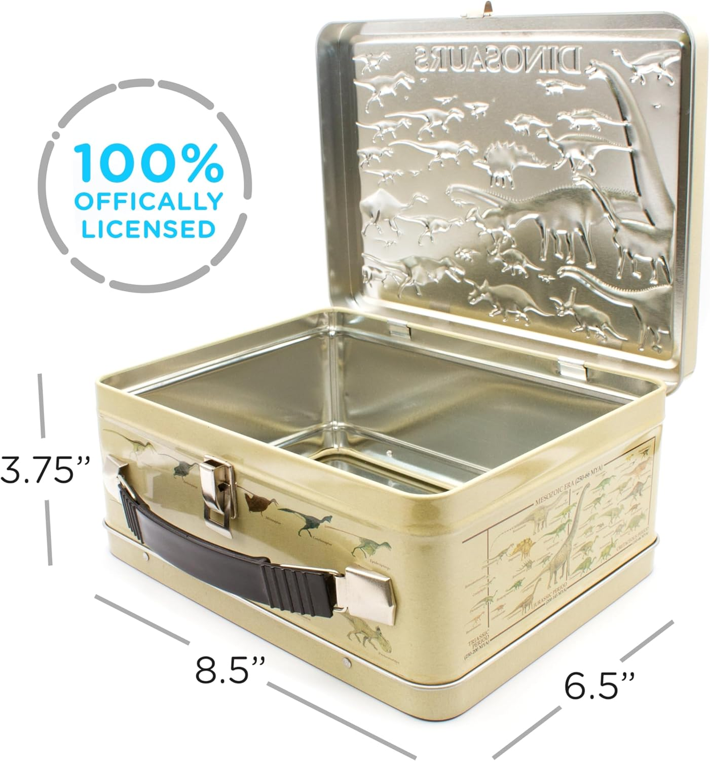 Aquarius 48183 Smithsonian Dinosaurs Large Gen 2 Tin Storage Fun Box, 8" image number 4