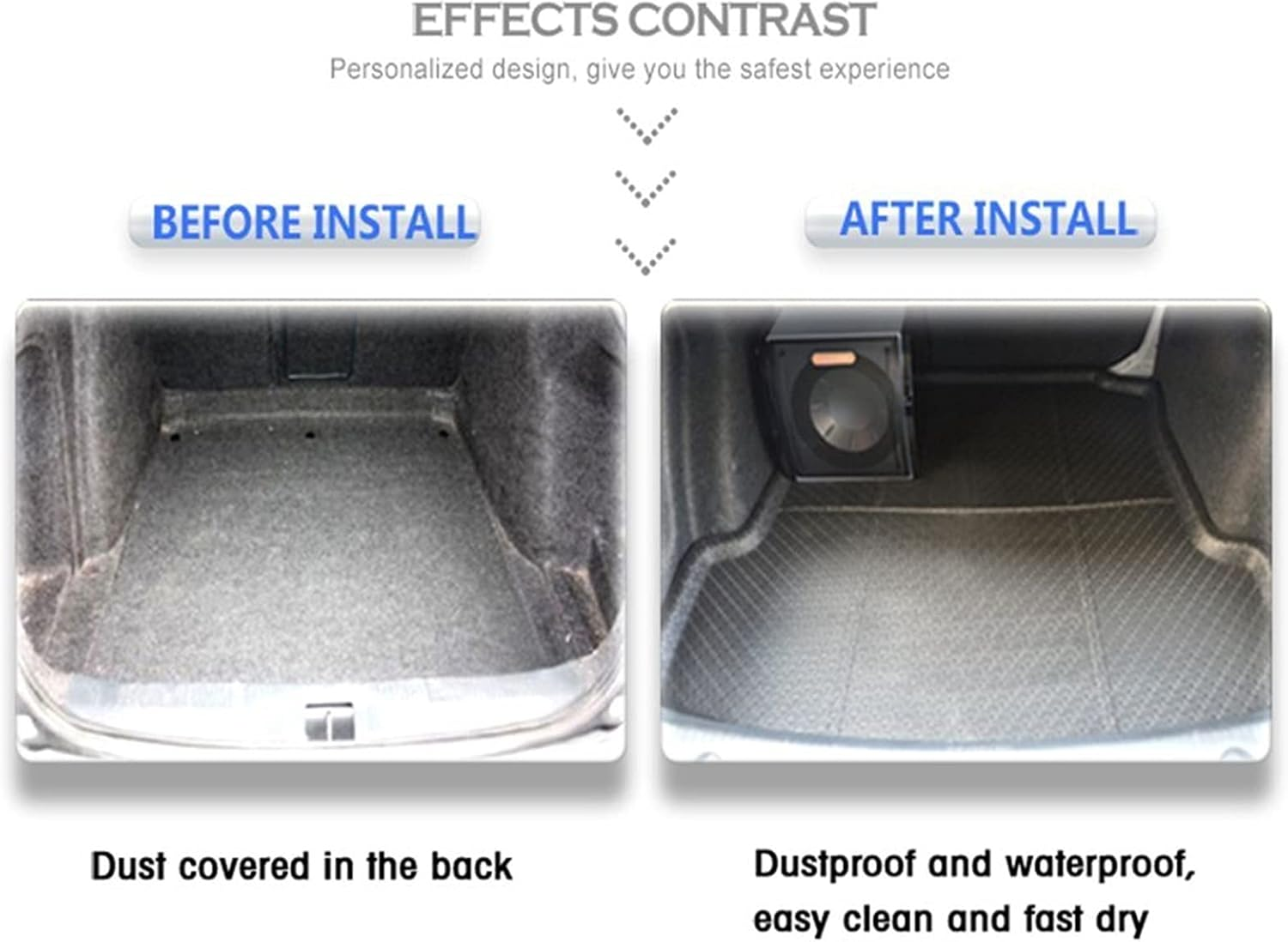 Rear Car Trunk Floor Boot Liner Cargo Mat PE+EVA Foam Plastic Tray Carpet, for Subaru, XV Crosstrek 2012-2017 Accessories Luggage Area Mat (Color : for Xvcrosstrek12 17) - For Forester 13 17 image number 2