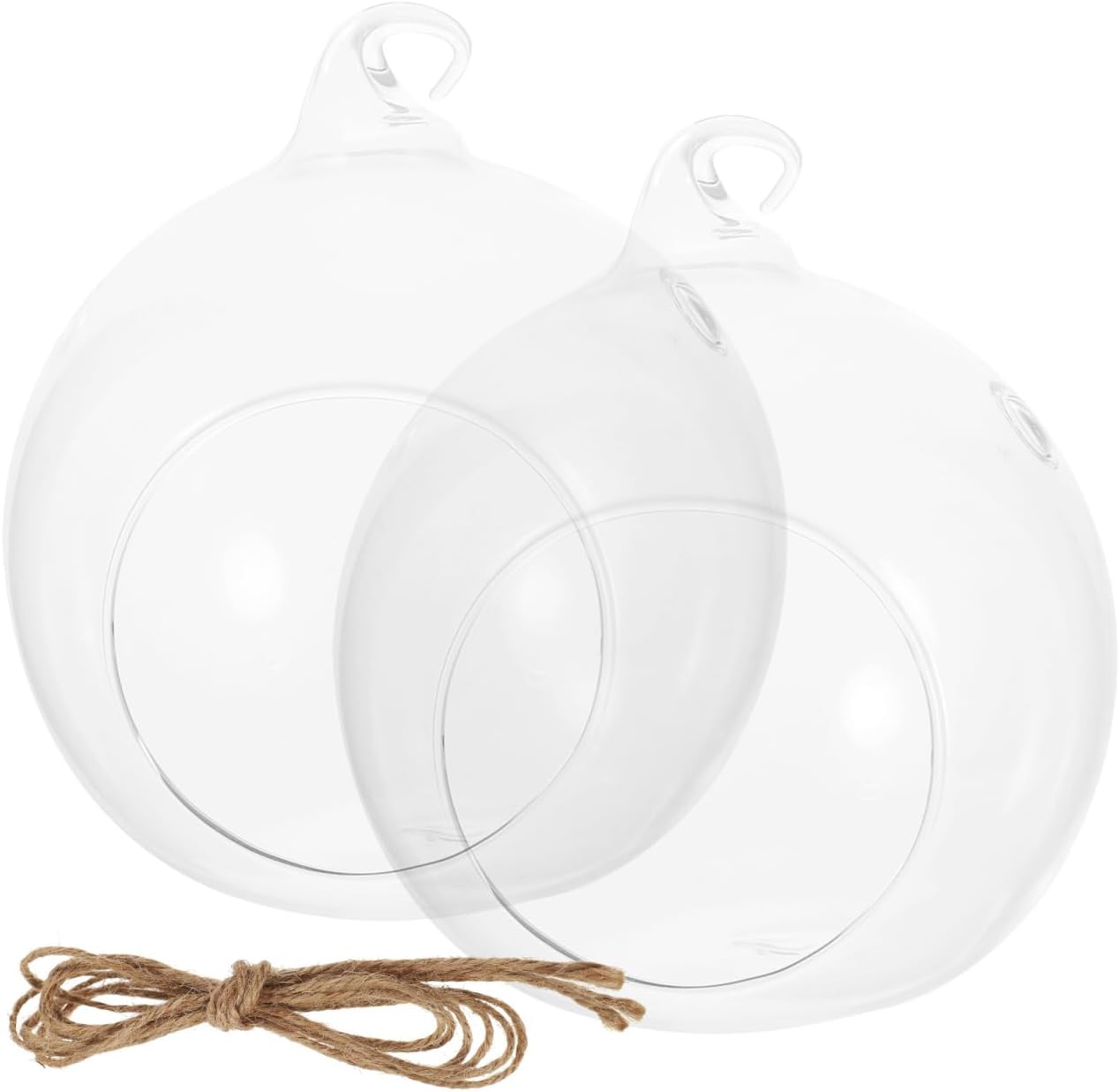 GANAZONO 2Pcs Hanging Glass Terrarium, 15Cm Transparent Globe for Air Plants, Home Decor, Wedding Centerpiece, Office Decoration, Modern Design, Durable and Corrosion-Resistant image number 4