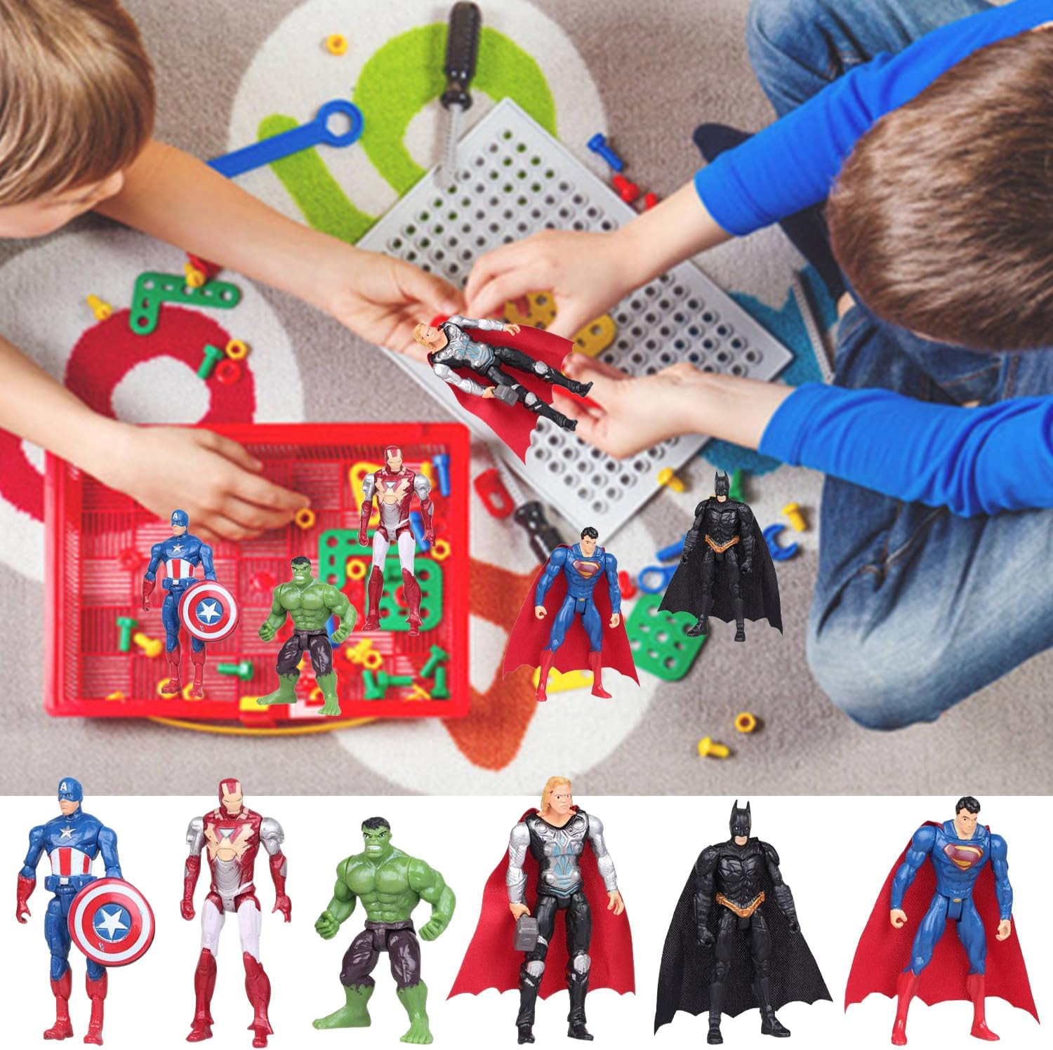 Superhero Cake Topper Superhero Avengers Figures Birthday Decoration Party Cake Decoration for Children image number 5