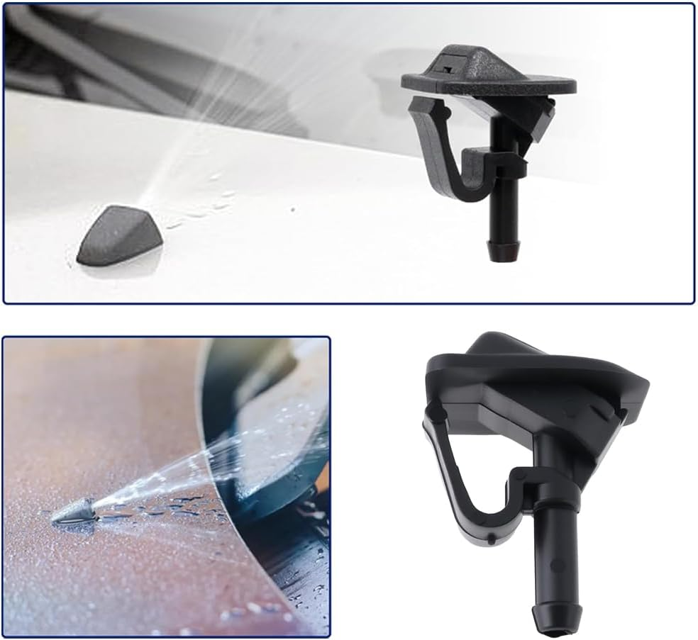 1PC Windshield Sprinkler Wiper Nozzle Replacement Part - Compatible with 2002-2012 Jeep Wrangler 2002-2006 Jeep TJ - Replace 55156728Ab(Black) image number 3