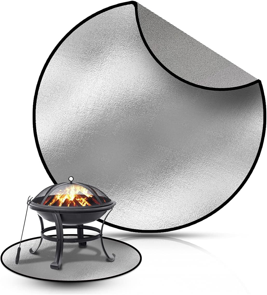 Fire Pit Mat - round Fireproof Mat for under Fire Pit - Easy to Clean Heat Resistant Undergrill Mats for Outdoor Grill - Heat Shield Rug Great as a Grill Mat, Smoker Pad, on Patio (36 In) image number 5