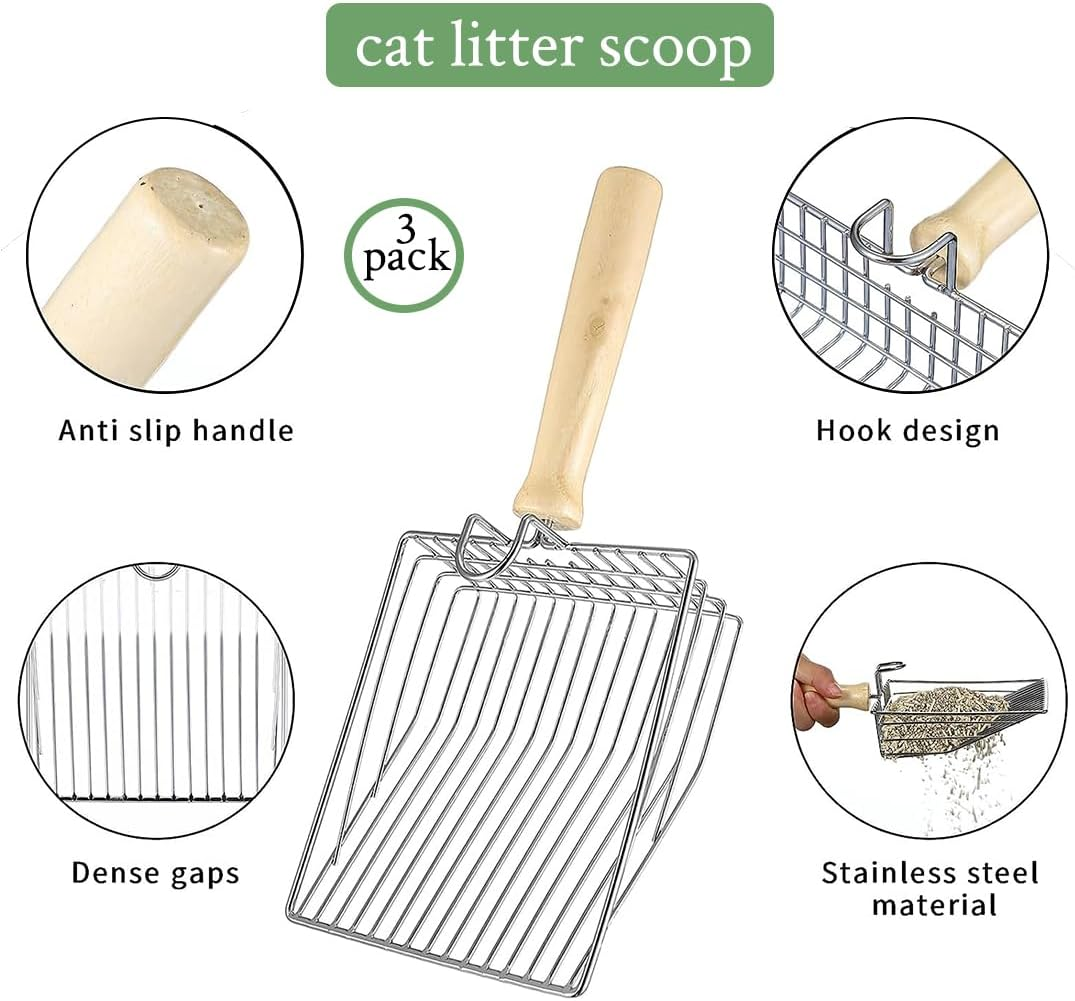 1 Pack Stainless Steel Cat Litter Box with 1 Cat Litter Scoop,Extra Large Litter Box for Pet,With Carry Handle,Easy Clean,Non-Stick Smooth Surface (45(L)*35(W)*10(H) CM 1Pack) image number 3
