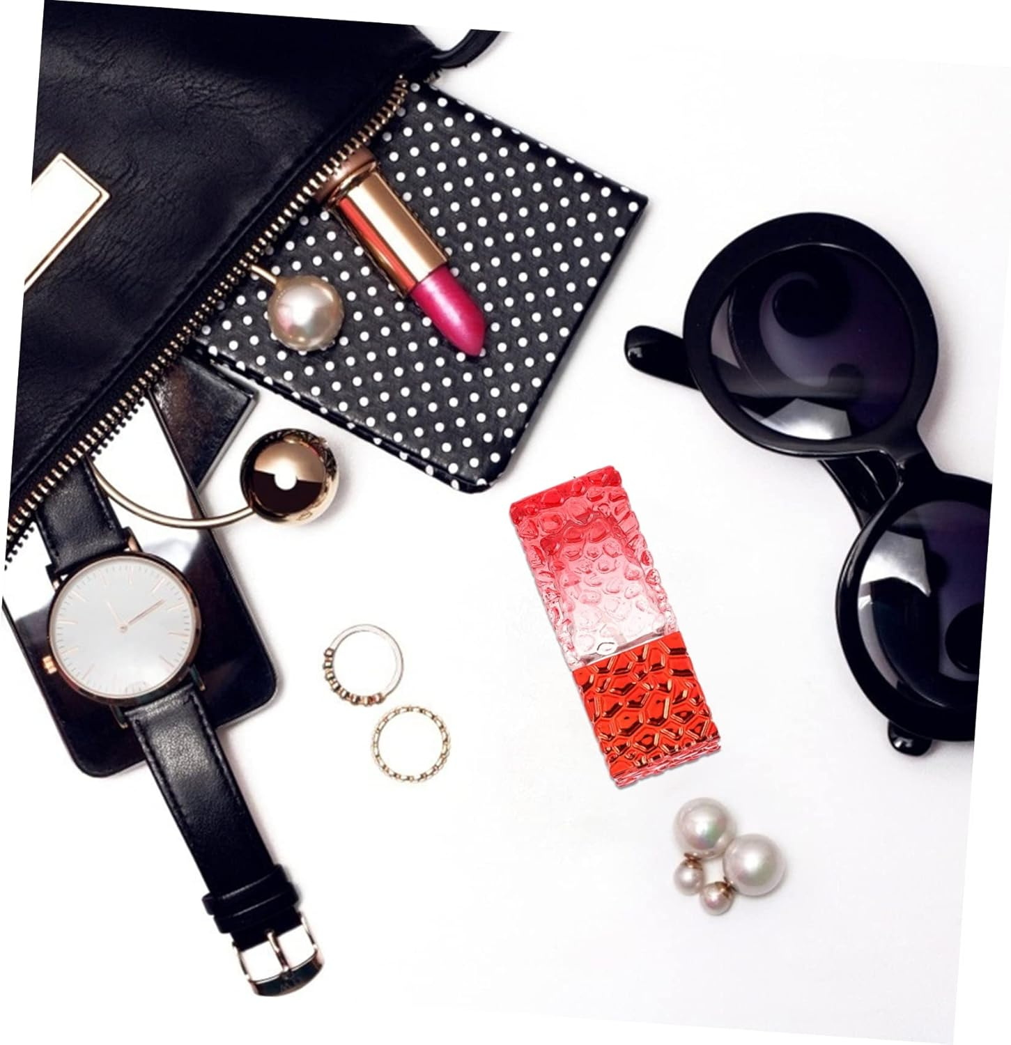 Mikinona Glass Perfume Spray Bottle 4 Pack 27Ml Refillable Perfume Dispenser for Travel and Daily Use Red image number 1