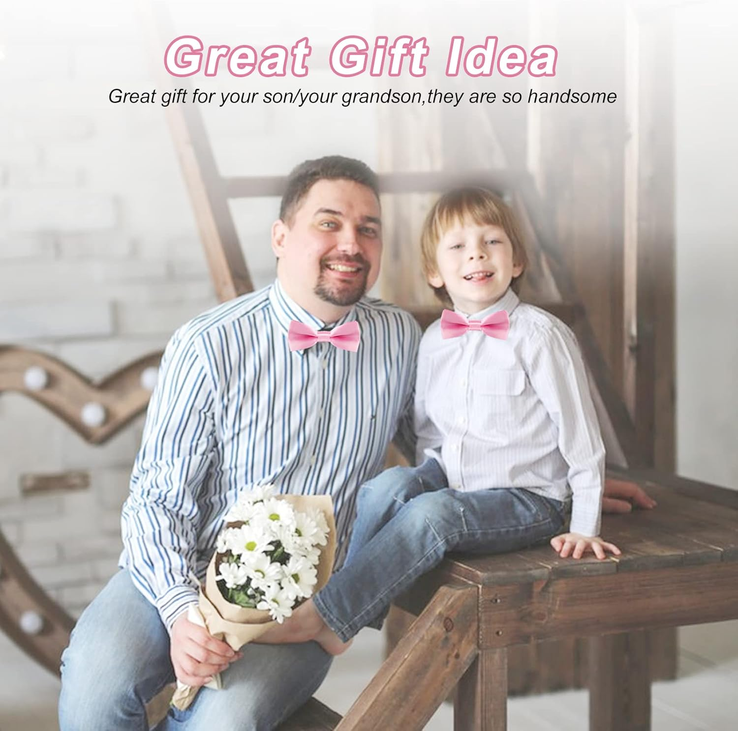 Adjustable Boys Bow Tie Solid Pre Tied for Wedding Party Dress Up image number 4