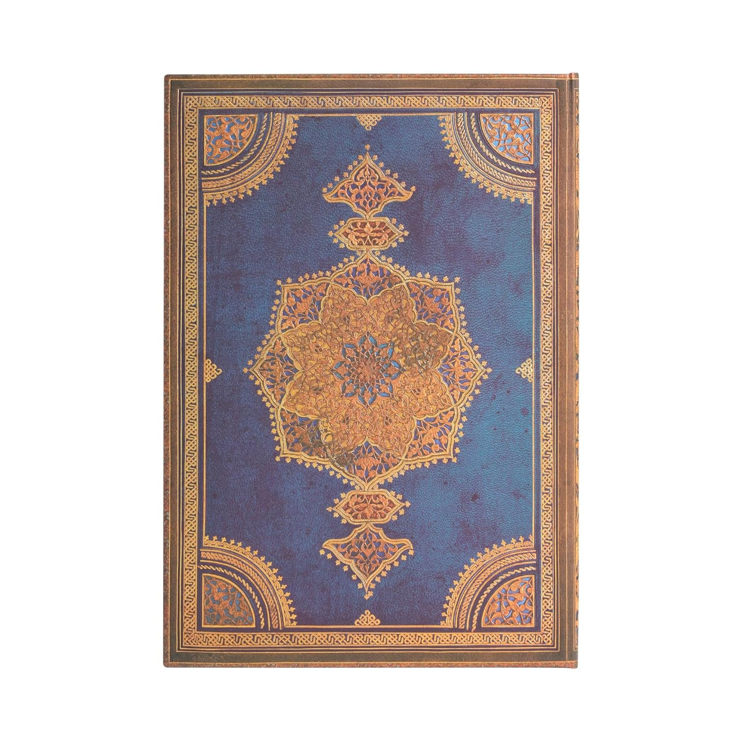 Safavid Indigo (Safavid Binding Art) Grande 12-Month Vertical Hardback Dayplanner 2025 (Elastic Band Closure) image number 1