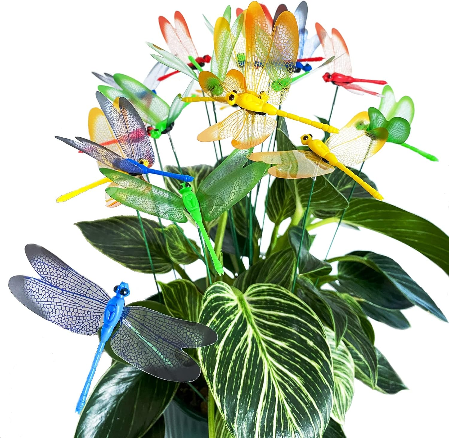 20 PCS DIY Garden Dragonfly Stakes Tuxiaobu - 3D Removable Gardening/Floral/Party Indoor Outdoor Yard Garden Flower Pot Decorations - Thanksgiving Christmas Whimsical Gifts for Kindergarten image number 1