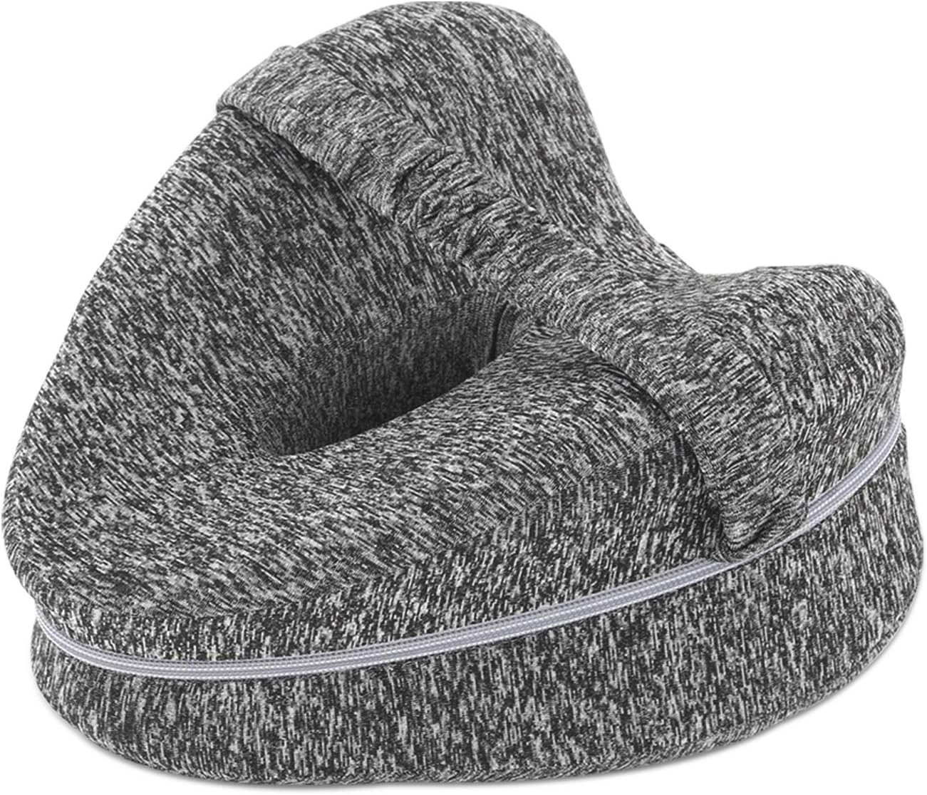 ARTISHION Knee Pillow Leg Strap Keeps Pillow Memory Foam Support Pillow Cushion for Side Sleepers for Sciatica, Lower Back Pain, Knee Pain, Hip and Joint Pain, Pregnancy (Grey)