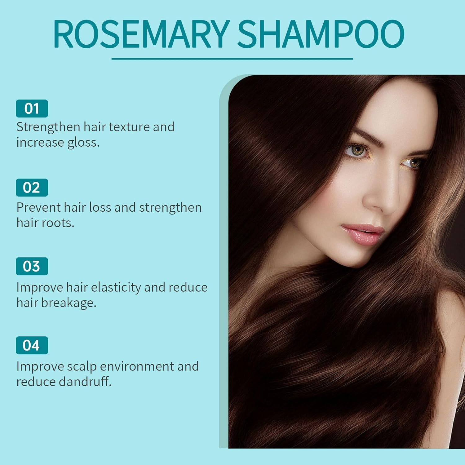 Rosemary Hair Growth Shampoo, Volumizing & Strengthening Shampoo for Fine Hair, Strengthening Hair Care Sha/Mpoo with Natural Rosemary Extract, Hydrating Sham/Poo Greasy, Itchy Scalp Care (1 PCS) - 2 Pcs image number 5