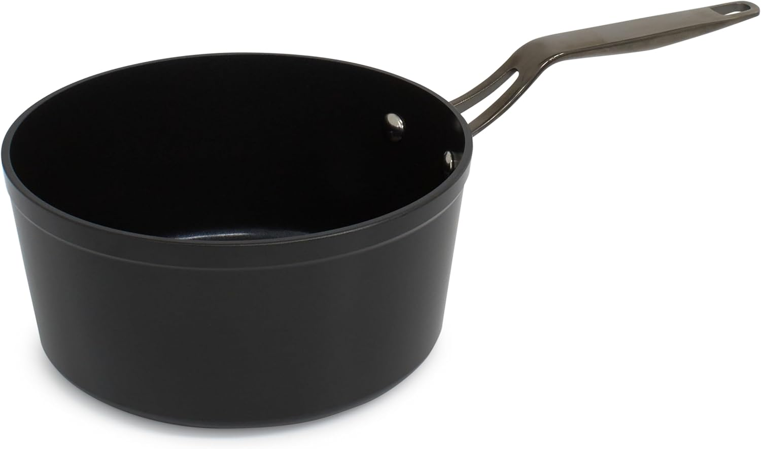 Blu. Cookware 20Cm Nonstick Sauce Pan with Lid Toxin-Free, Durable Non-Stick Ceramic, Recycled Aluminium, Pfa/Pfoa-Free, Suitable for All Hobs, Includes Cleaning Bamboo Brush image number 3