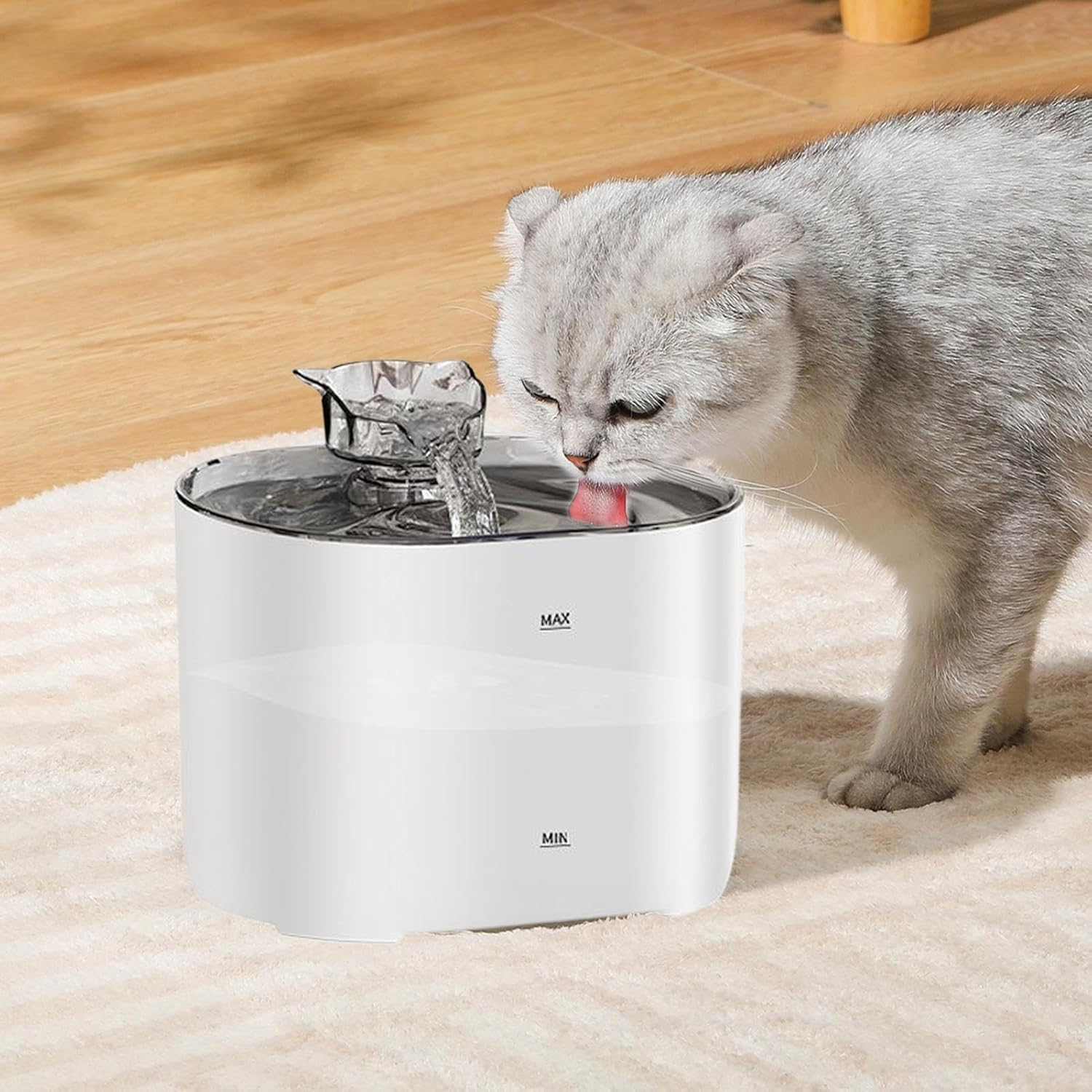 Huayeex Pet Drinking Fountain - Cat Running Water Dispenser Fountain with Filter - Quiet Multiple Pets Dog Waterer Drinking Bowl for Indoor Home Short Trip Travel Outing image number 1