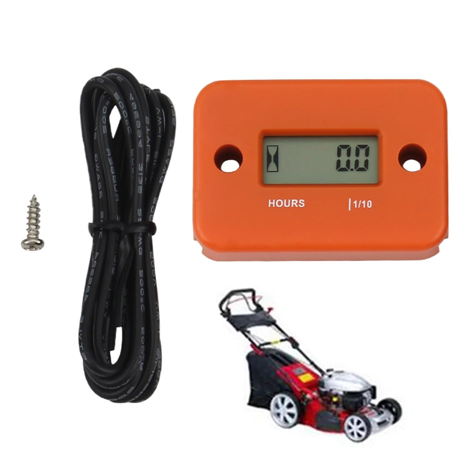 Engine Hour Meter | LCD Timer with Wires - Motorcycle Tach Hour Meter Tachometer,For Lawn Mower Snowmobile Boat Snow Blower Bike Atvs Outboard Motor Generator Pressure Washer