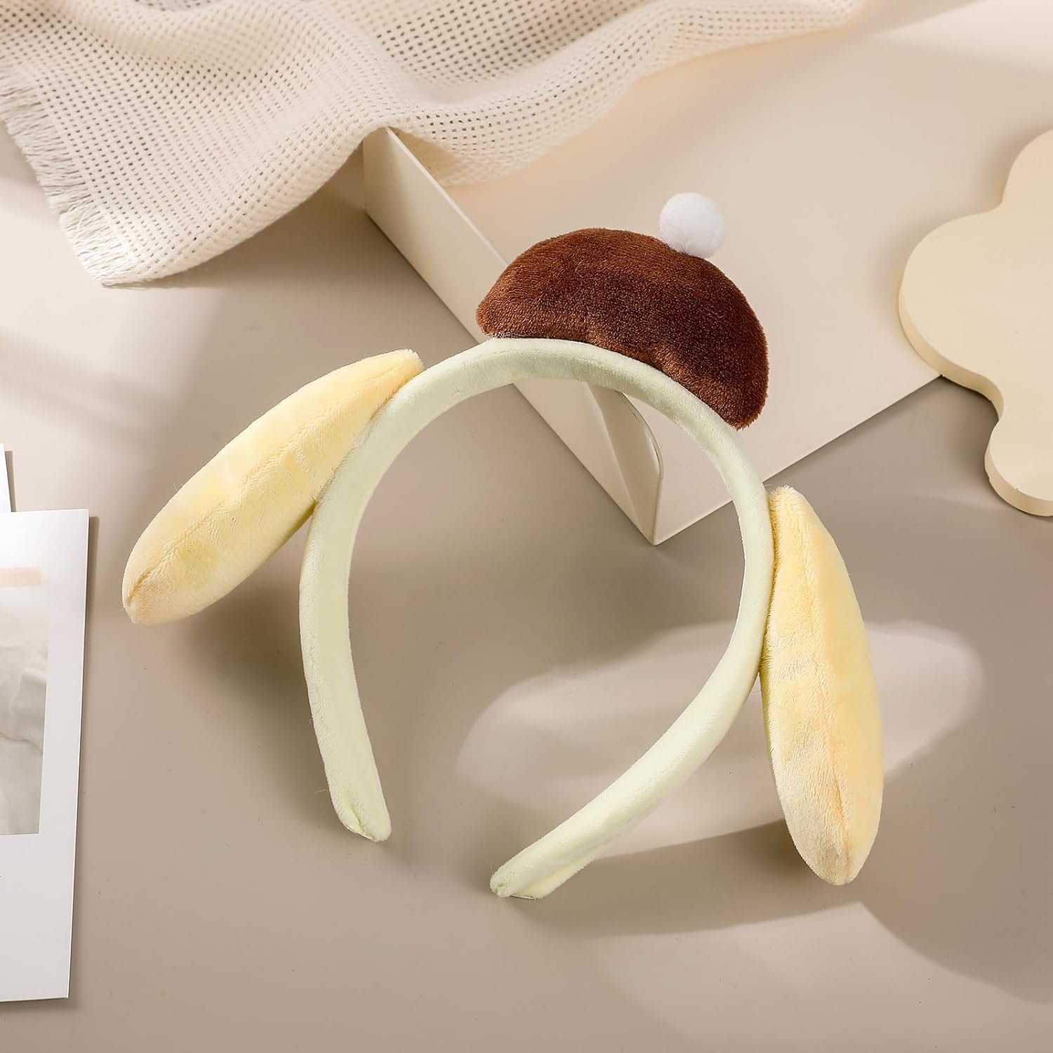 Bunny Ears Headband Furry Rabbit Puppy Dog Ears Headband Cute JK Bowknot Headwear for Facial Makeup Costume image number 4