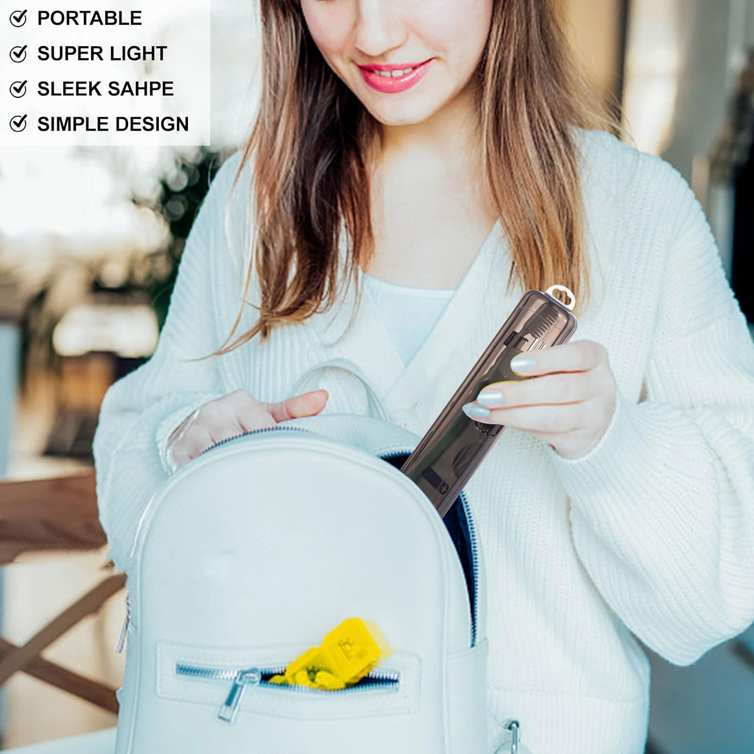 Yeeco Toothbrush Case 2 Packs, Transparent Black Toothbrush Travel Case, Plastic Toothbrush Holder Travel Size, 7.87 X 1.85 X 1.18 Inches Portable Toothbrush Case for Traveling