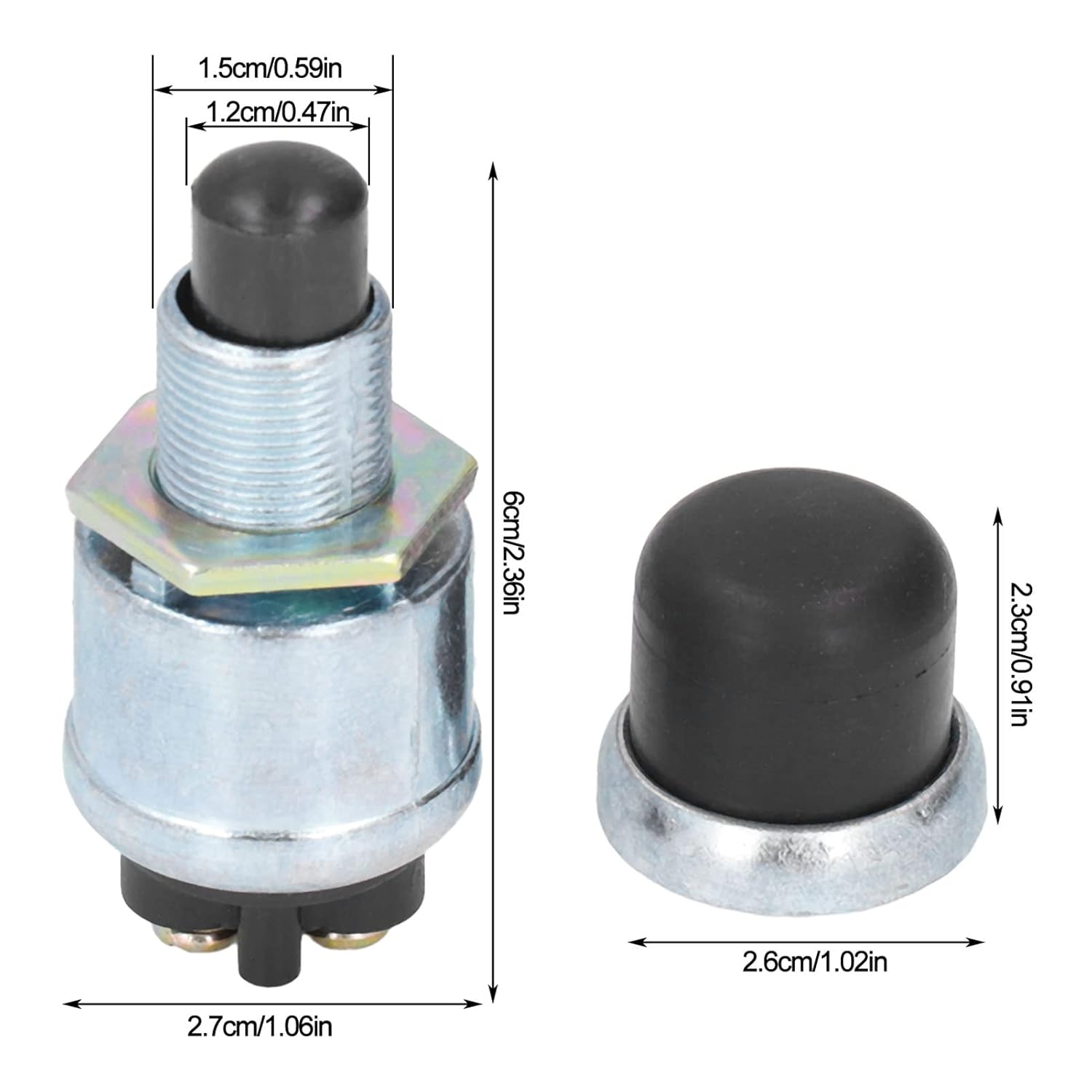 Engine Start Switch Button, 12V 24V 20A Momentary Push Button Switch, Engine Start Push Button Switch with Waterproof Cap Universal for Car Truck Boat RV ATV image number 5