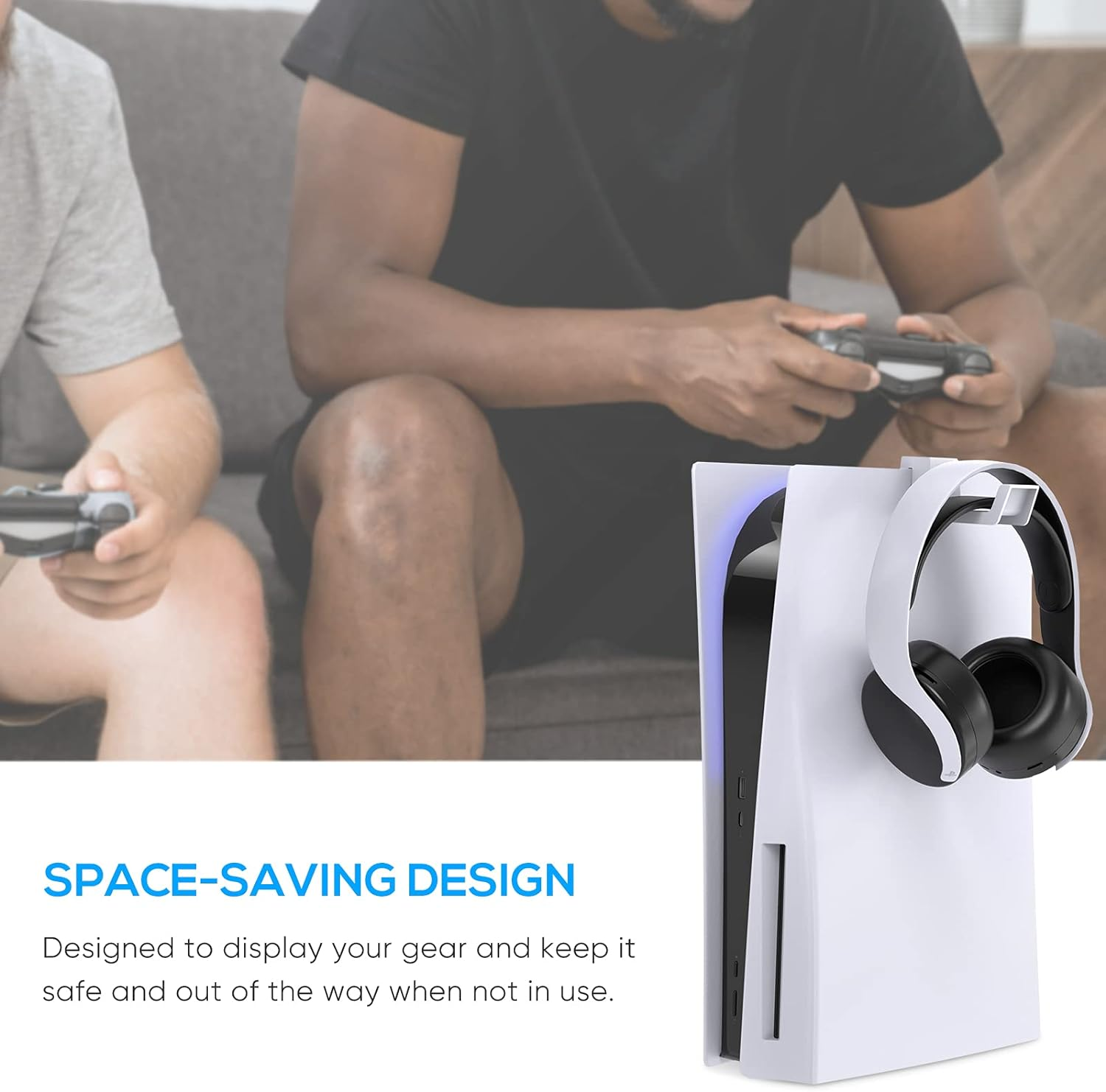 FYOUNG Headset Holder for Ps5/Slim/Pro, Hook Hanger for Headphone Stand, Compatible with Playstation 5 Consoles (White) image number 3