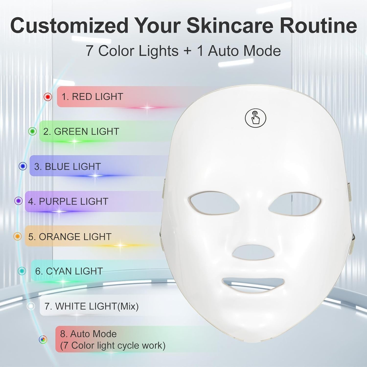 LED Face Mask - Red Light Therapy Face Mask for Skin Rejuvenation, 7 Color LED Light Therapy Facial Mask with Collagen Boost, Anti-Aging, and Acne Treatment, At-Home Beauty Device for Glowing Skin image number 1