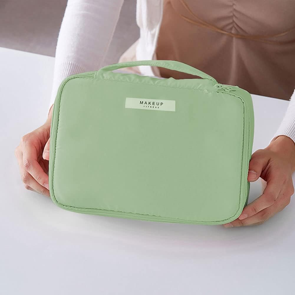 Didida Makeup Bag Cosmetic Bag for Women Cosmetic Travel Makeup Bag Large Travel Toiletry Bag for Girls Make up Bag Brush Bags Reusable Toiletry Bag, Green image number 3